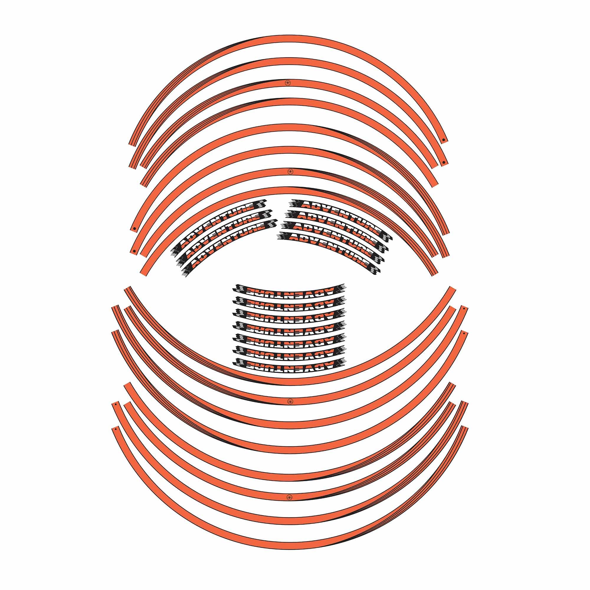 labelbike - Adhesive Strips Rims 18' 21' Motorcycle Wheels Compatible with KTM 1090-1190-1290 R Adventure