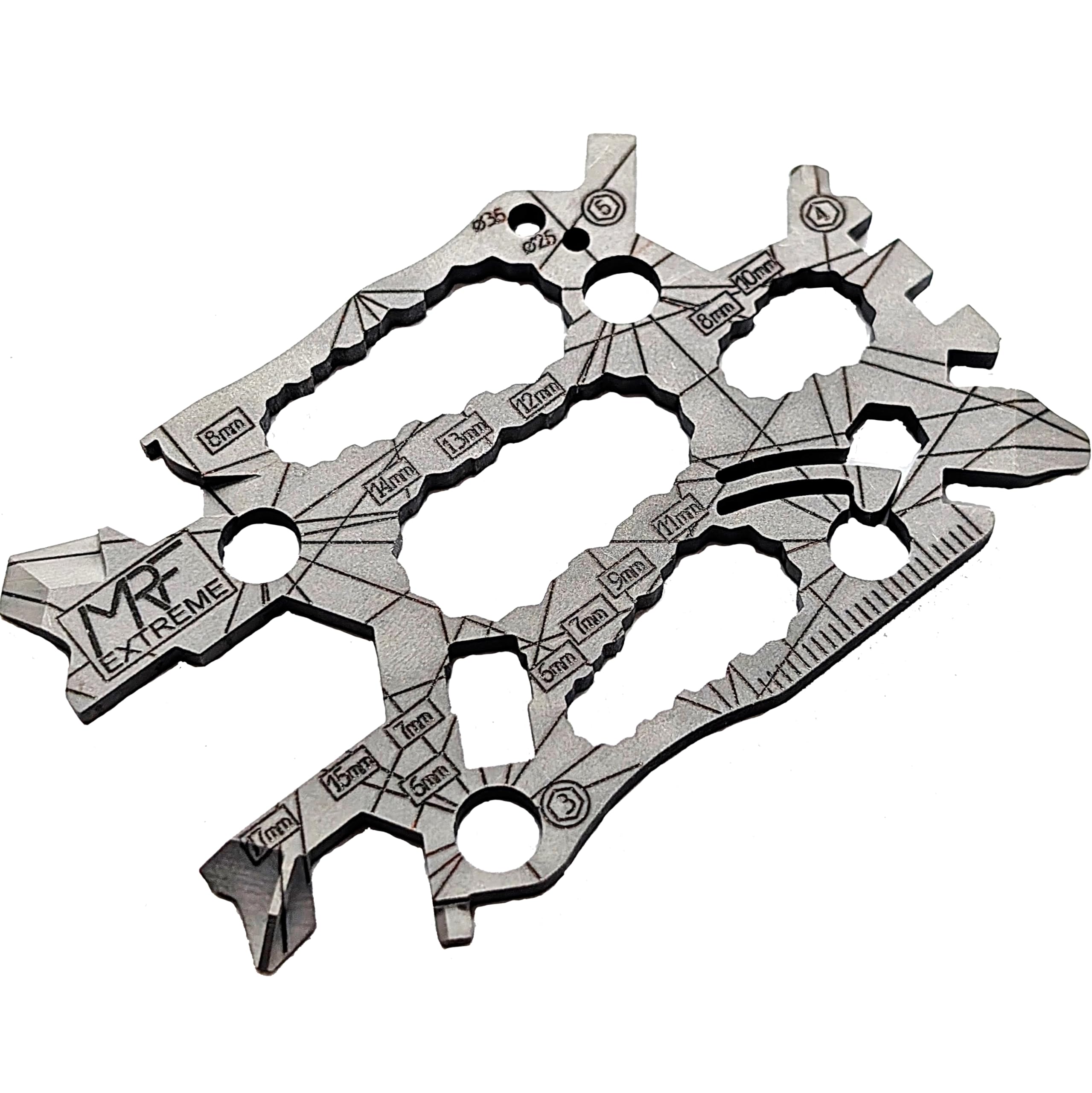 MRF Card Multitools Extreme 3.0 EDC Multitool Card – 40+ Functions | Titanium Pocket Tool with Wrenches, Screwdrivers, Bit Driver | Everyday Carry for DIY & Travel | TSA Approved