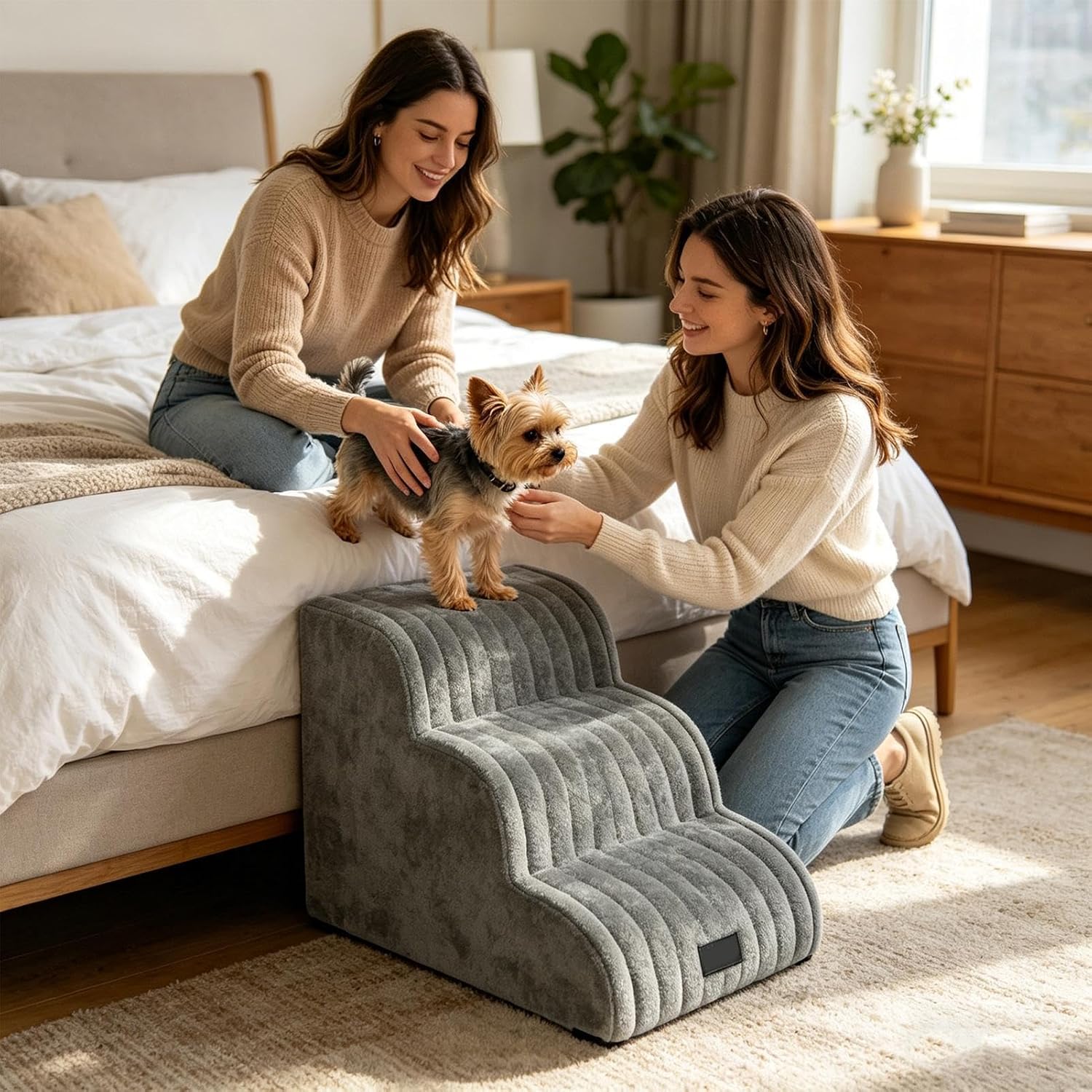 Dog Ramp | Small Washable Pet Ladder,Cat Stairs for Couch | for Small Elderly Cats Puppies Sofa Couch Apartment Balcony Terrace Garden
