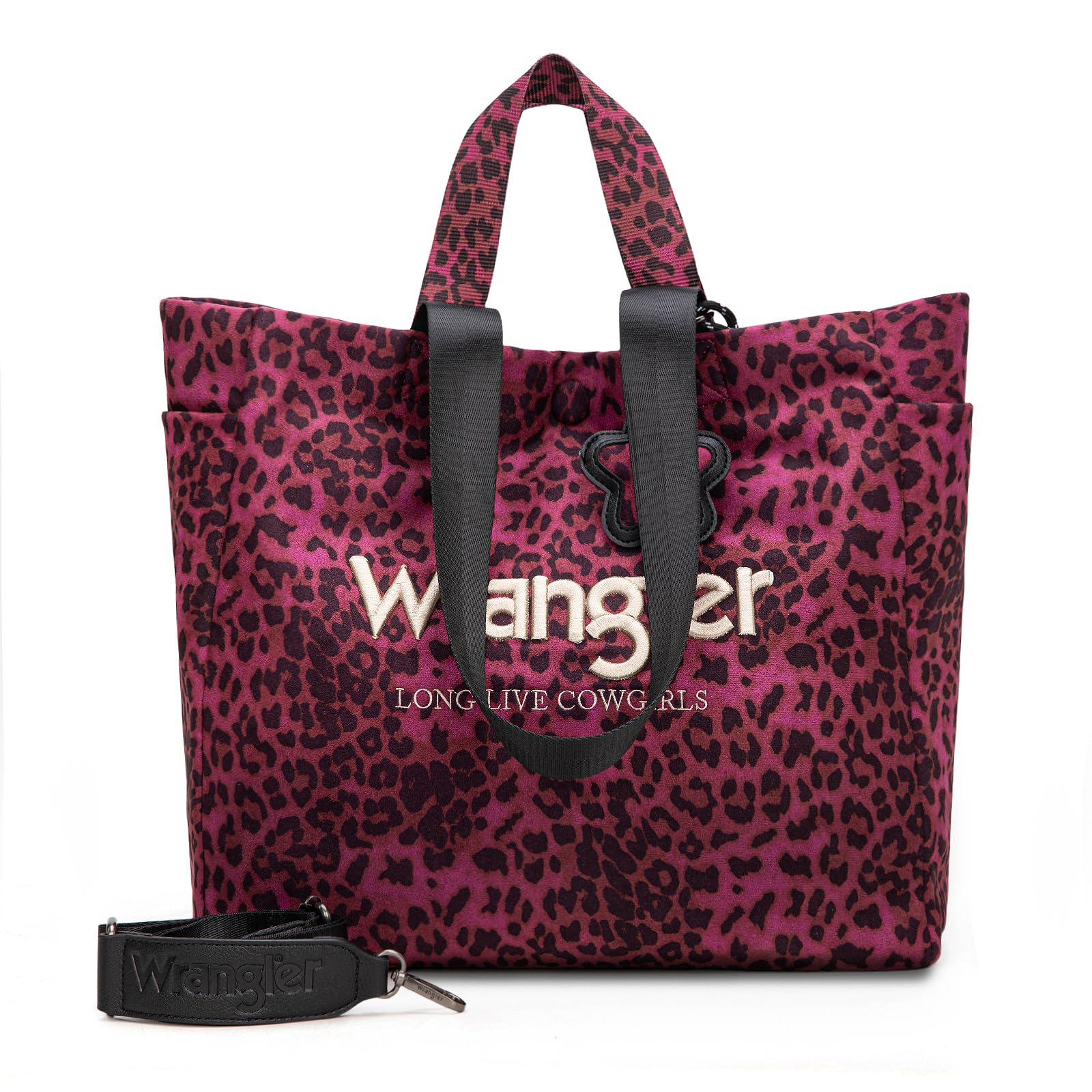 Montana West Wrangler Large Tote Bag for Women Designer Leopard Print Purse for Travel Work Gym