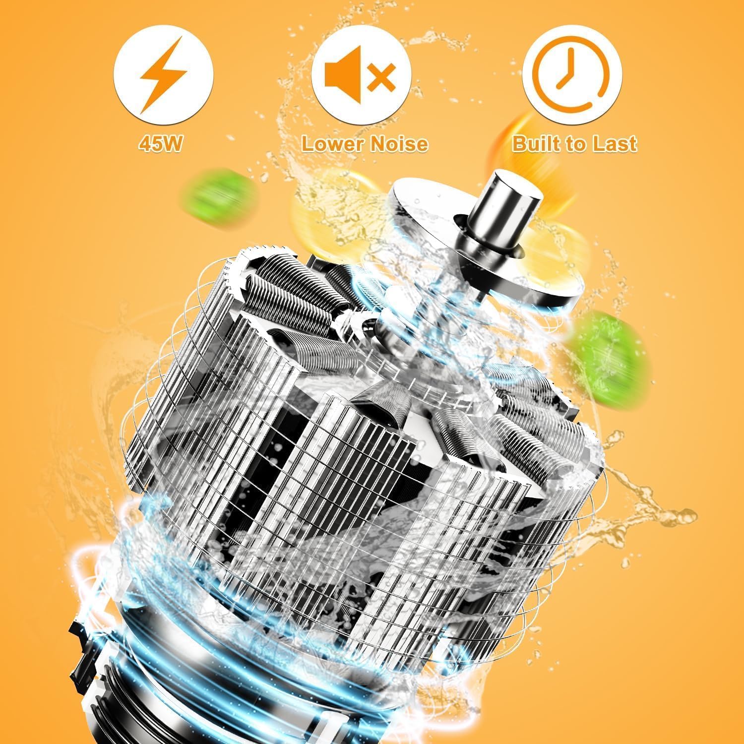 Spremiagrumi Elettrico Portatile SMART·J Juicy – Batteria Ricaricabile 2800 mAh, Potenza 45W, Contenitore 600 ml, USB-C, Funzione Autospegnimento, Design Moderno, Perfetto per Casa, Ufficio e Viaggi