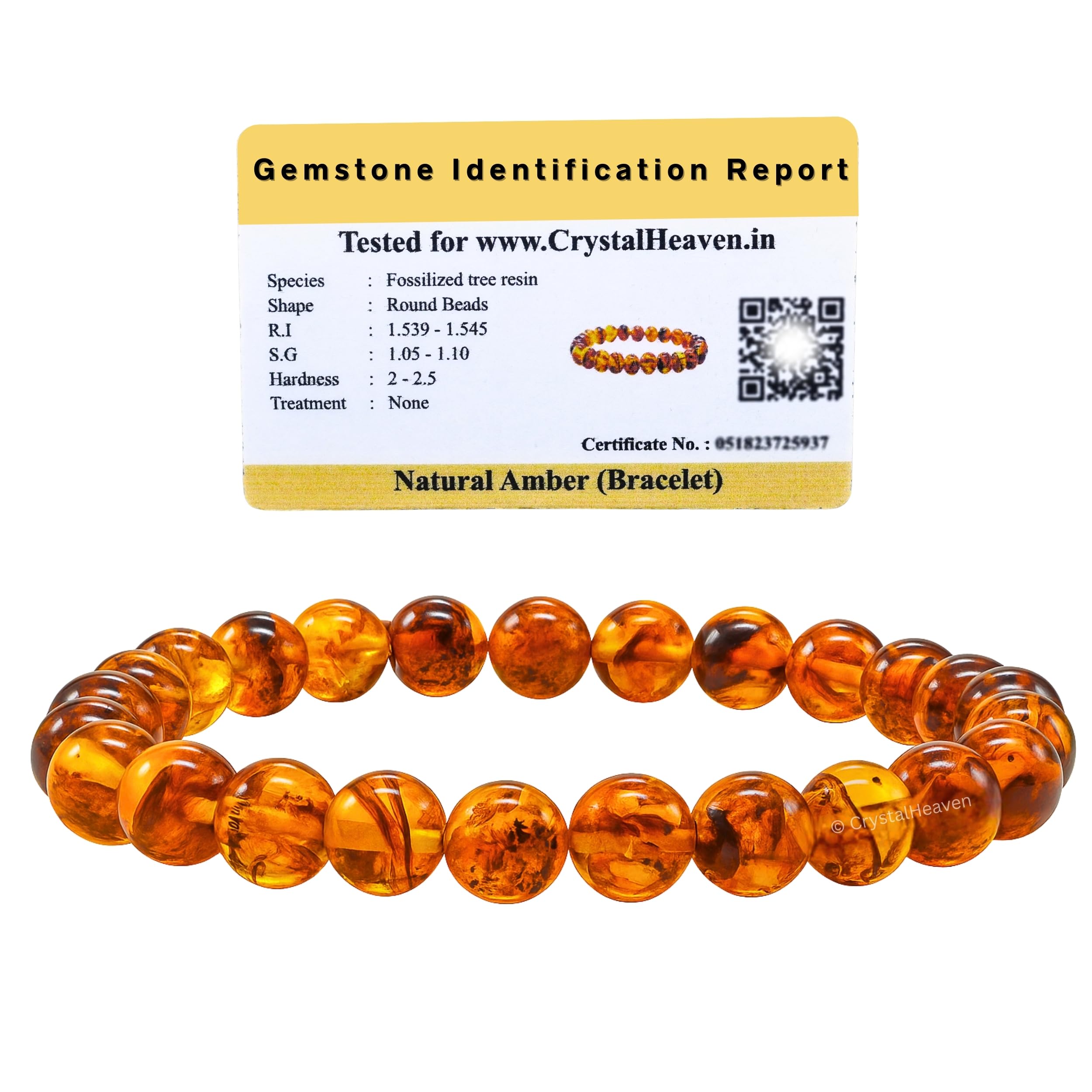 Crystal Heaven Certified Crystal Bracelet for Women Men with Healing Crystal and Reiki Stone - Original Authentic Elastic Beaded Bracelet for Money, Success & Positive Energy