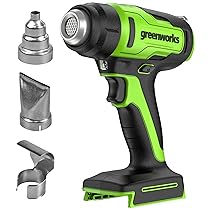 Greenworks G24HG Pistola Termica a Batteria, Riscaldamento Rapido 9 Secondi, Ventola 2 Velocità 200L, min., SENZA Batteria 24V e Caricabatterie, Garanzia 3 Anni