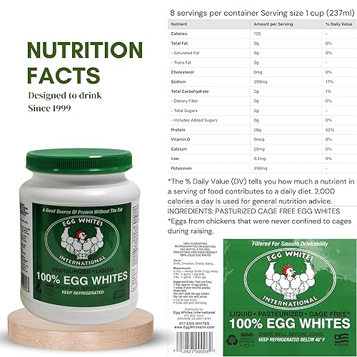 Miniatura 12 de Egg Whites International - Proteína líquida 100% pura de clara de huevo diseñada para beber. AHORA 100% libre de jaulas (2 galones y bomba)
