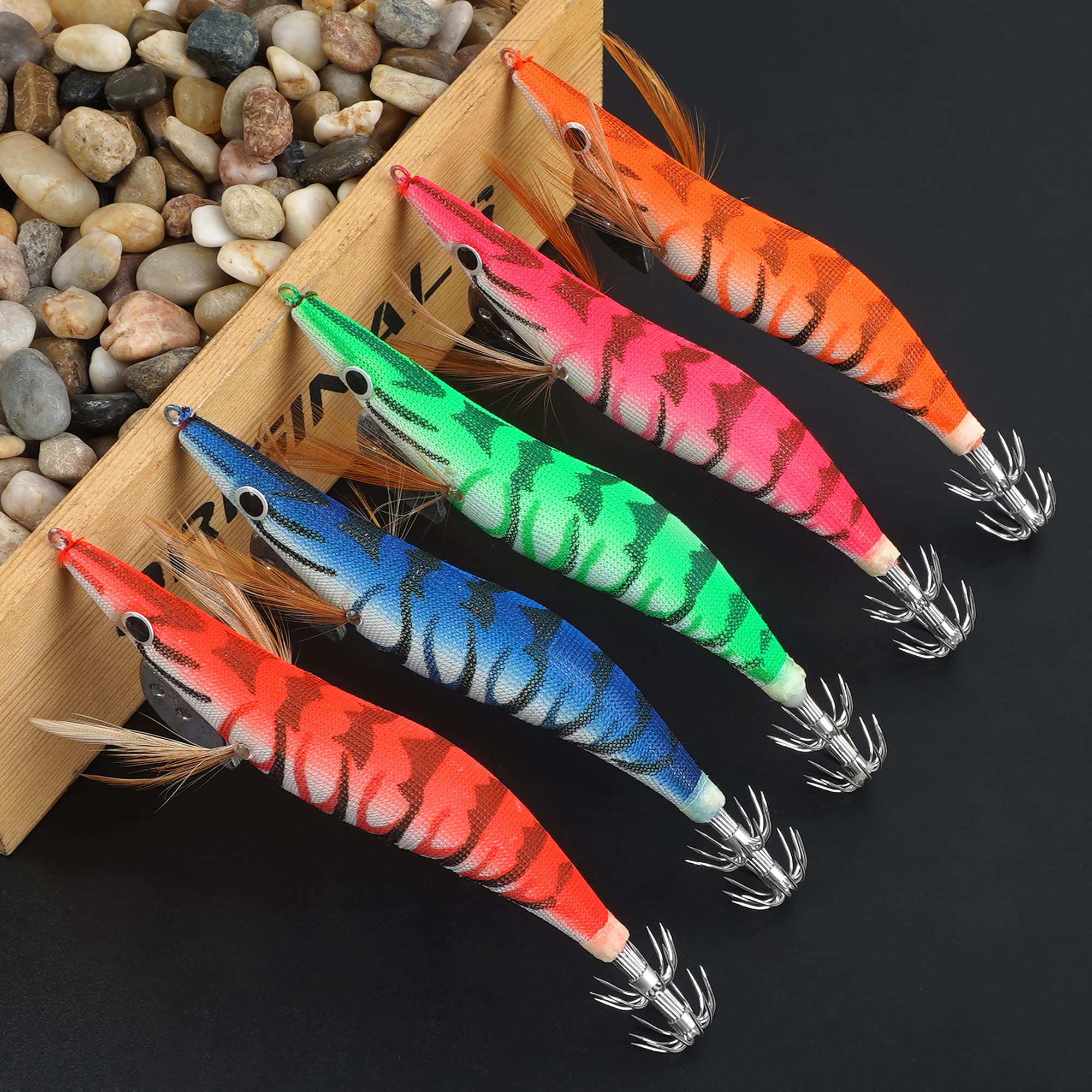 Lot De 2 Leurres Calamar LED Pour Pêche De Nuit - Lumineux Au Contact De L'Eau - Tailles 7,5 Cm Et 9,5 Cm - 11