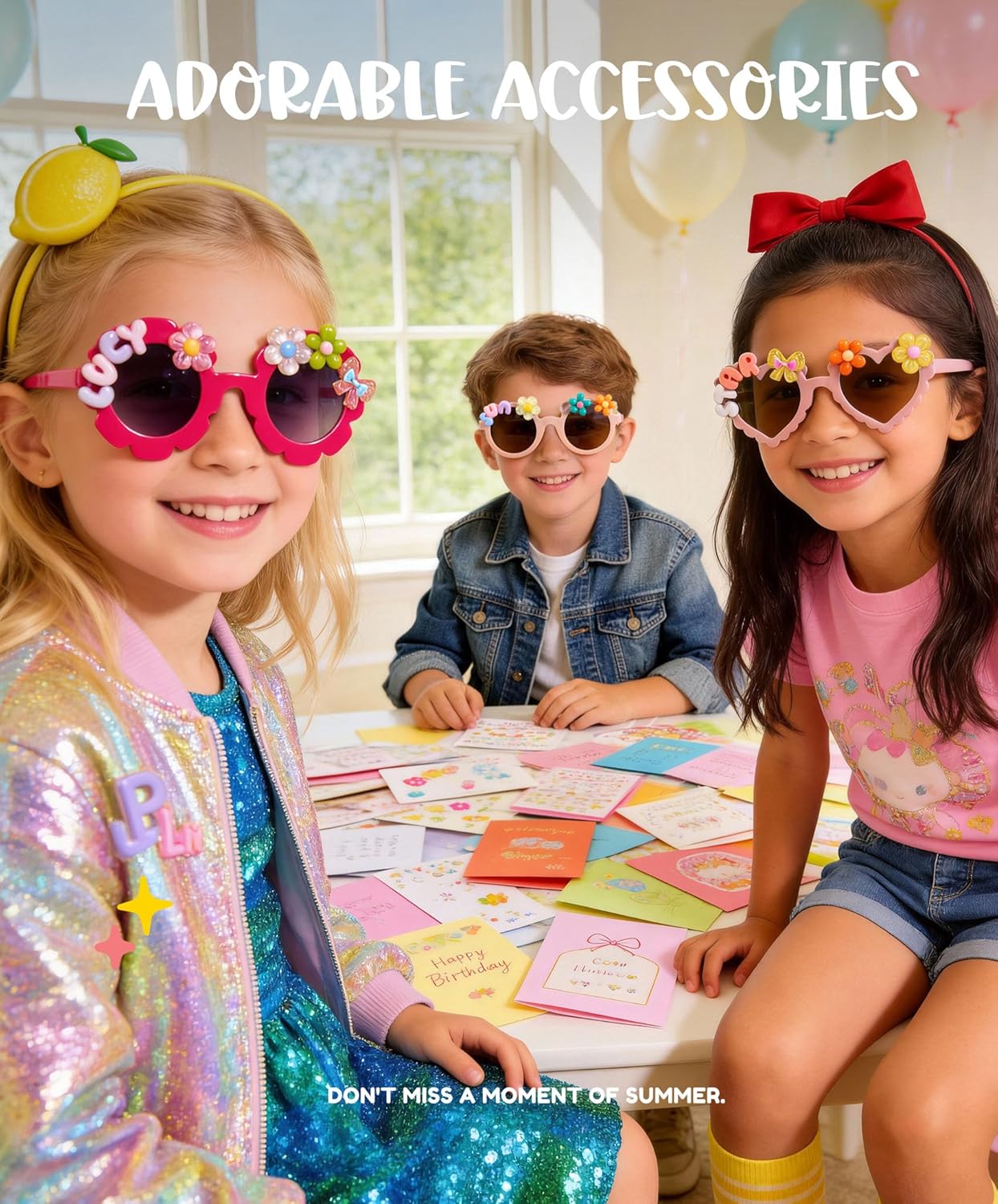 Sumsun 16/24 Pairs Kids DIY Sunglasses Party Favors Kids Sunglasses Bulk Girls Boys Age 3-8 with UV400 for Birthday Party - Image 6