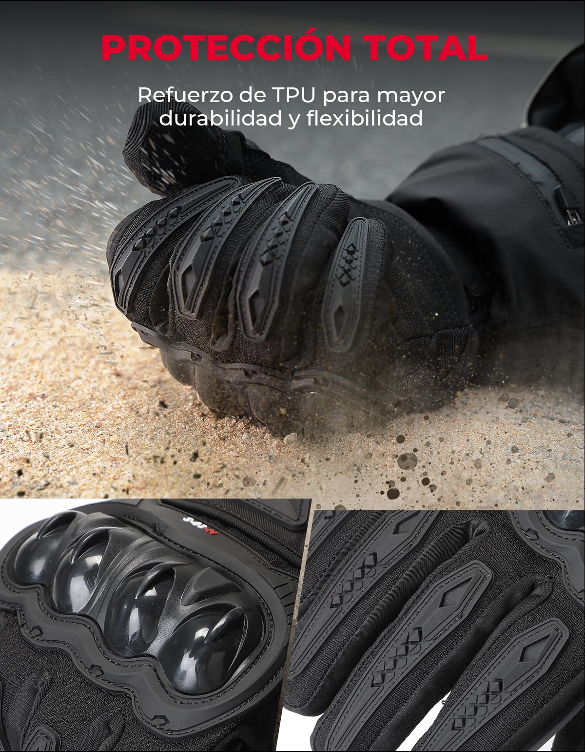 KEMIMOTO Guantes Calefactables Moto, 3 Niveles de Ajuste, para en Ambientes Fríos Desde -10℃ a -5℃, Tejido Repelente al Agua y Carcasa de TPU, Actividades Invernales al Aire Libre, Esquí y Patinaje