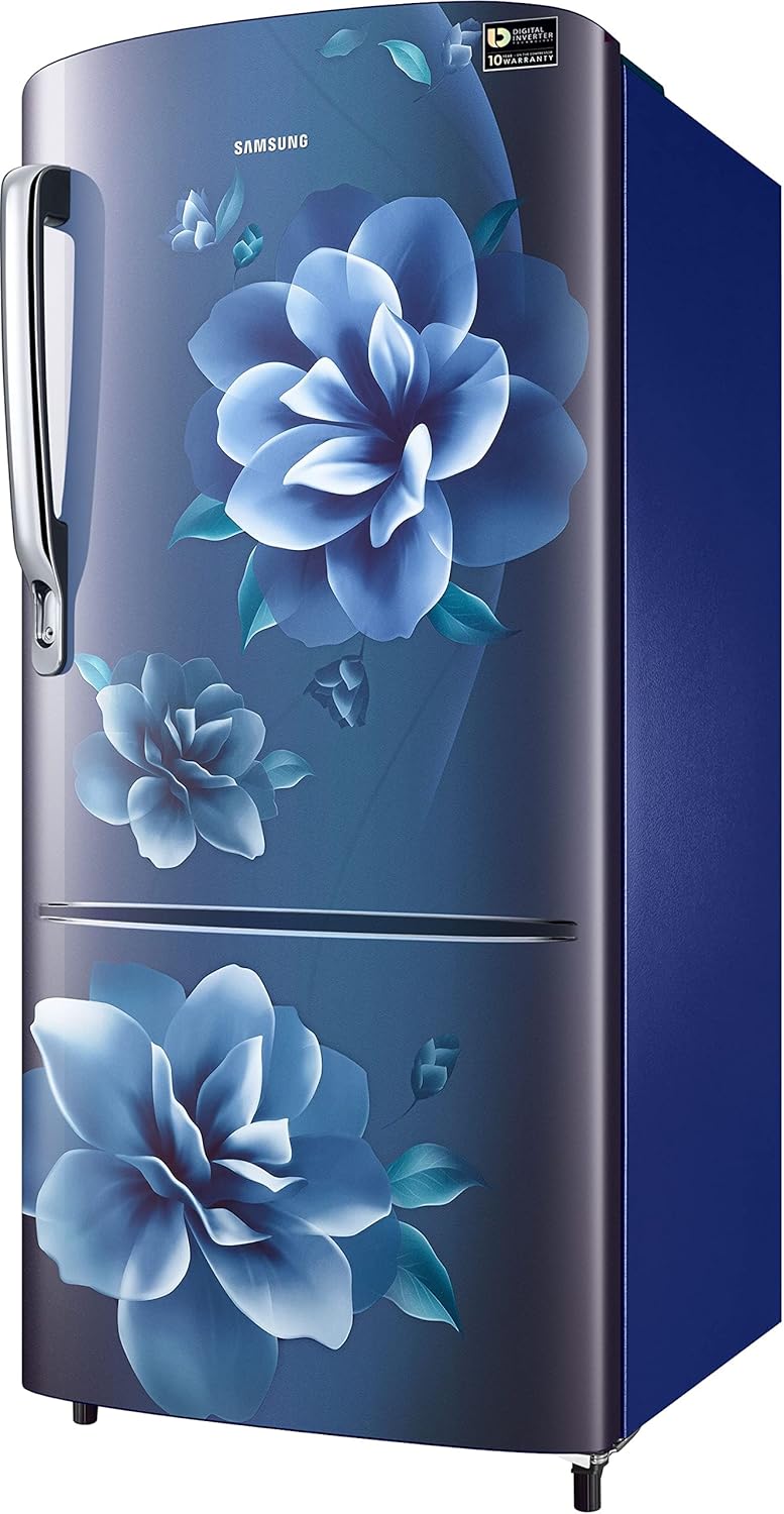 Samsung 183 L, 3 Star, Digital Inverter, Direct-Cool Single Door Refrigerator (RR20C2723CU/NL, Camellia Blue, 2023 Model) Samsung 183 L, 3 Star, Digital Inverter, Direct-Cool Single Door Refrigerator (RR20C2723CU/NL, Camellia Blue, 2023 Model)