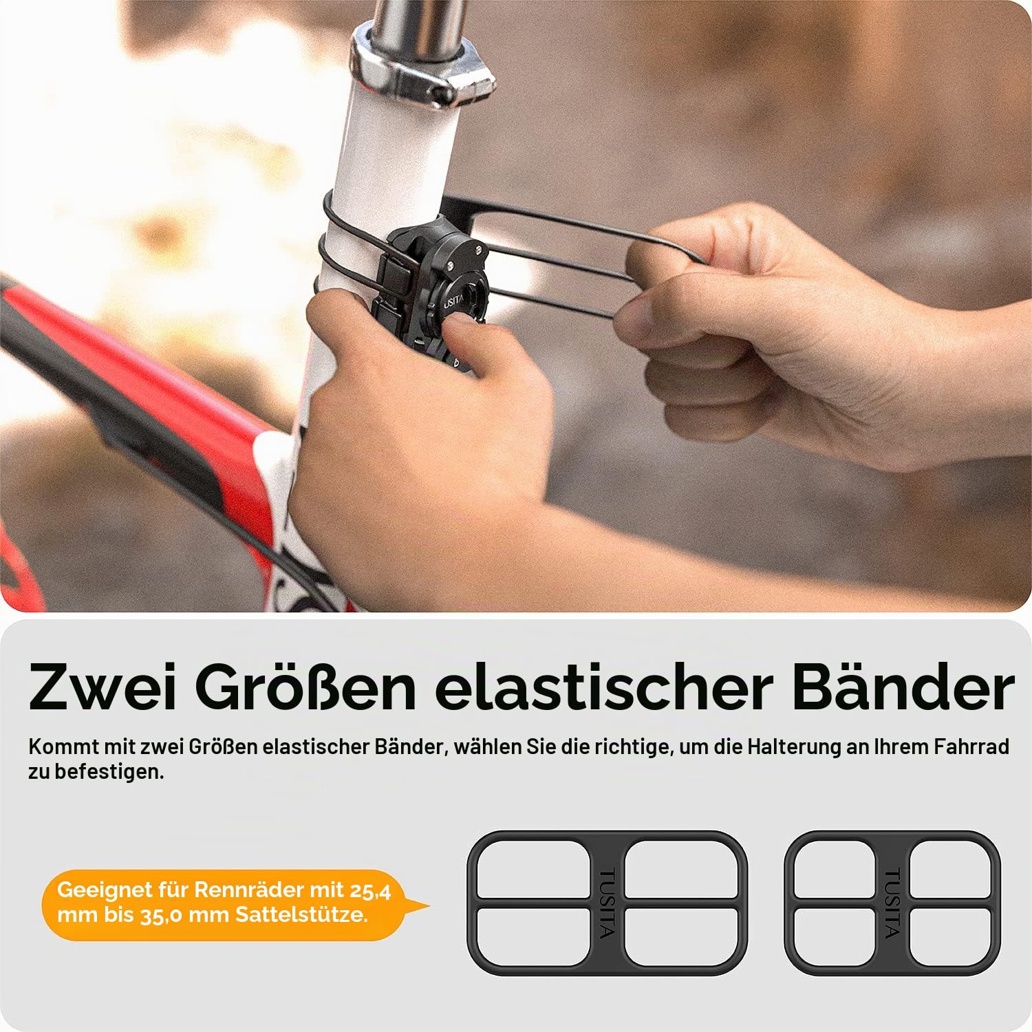 TUSITA Sattelstützen Halterung Kompatibel mit Garmin Varia RCT715 Radarkamera Rücklicht - Passend für 25.4 mm bis 35mm, D-förmige, Aero-Sattelstütze - Fahrradzubehör