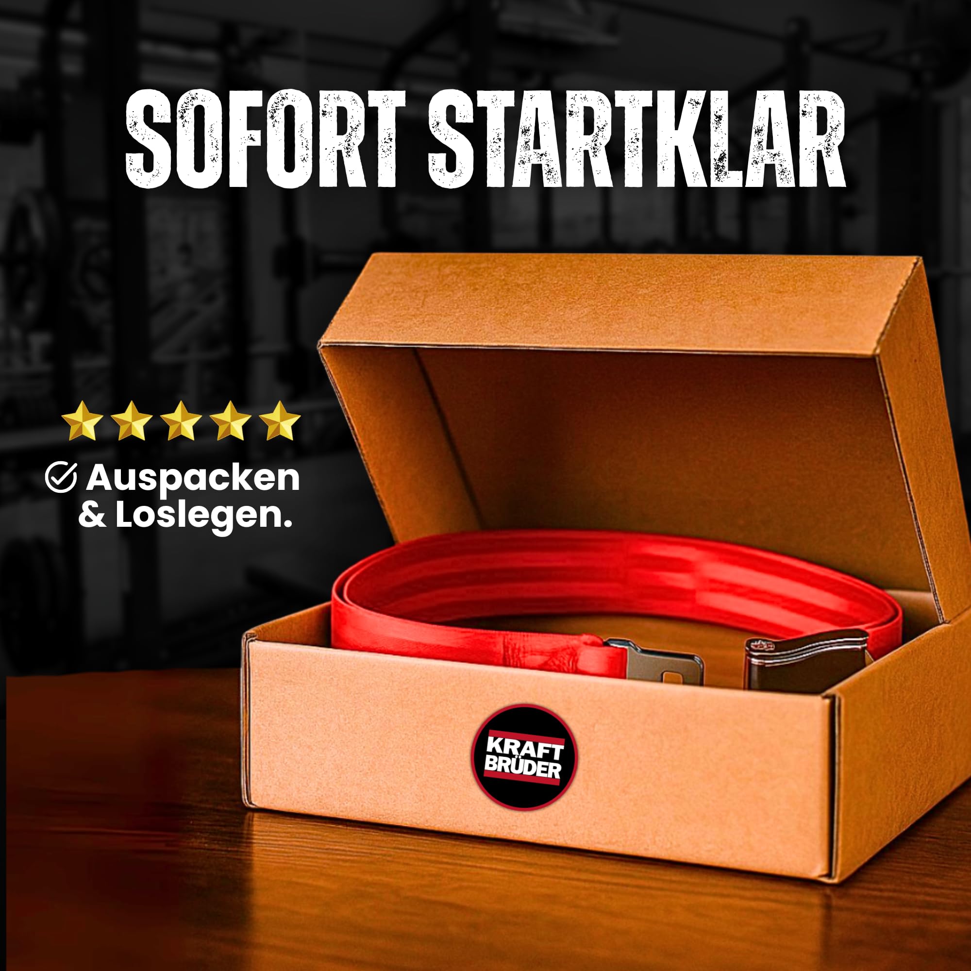 KraftGurt - Trainingsgurt zum Anschnallen an Fitnessgeräten - Für Bodybuilding, Powerlifting & Muskelaufbau - Stabil, verstellbar & rutschfest für maximale Kontrolle