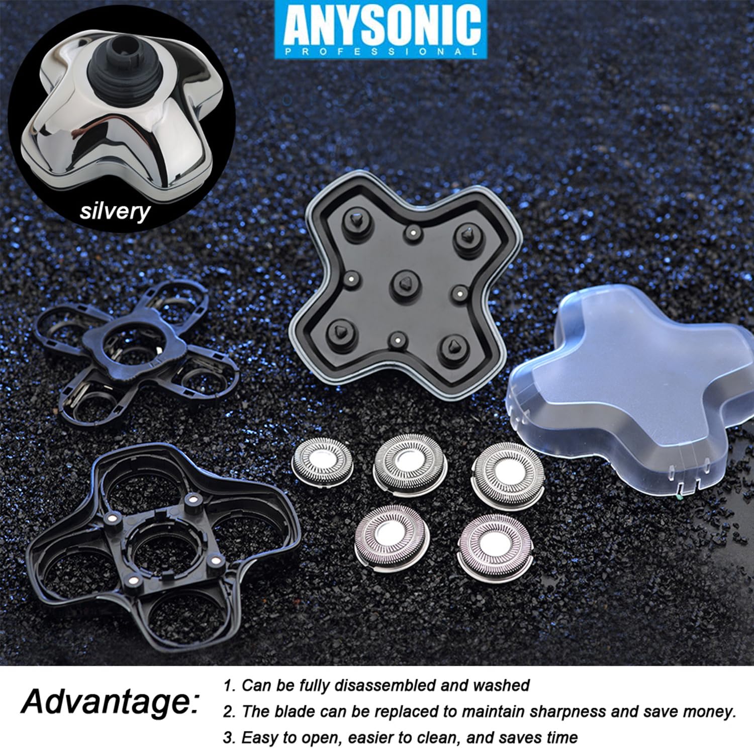 Universal Magnetic 5 Blades for MANSCAPED Dome Shaver and Many Brands, Head Shaver Replacement Heads for Universal Replacement Heads