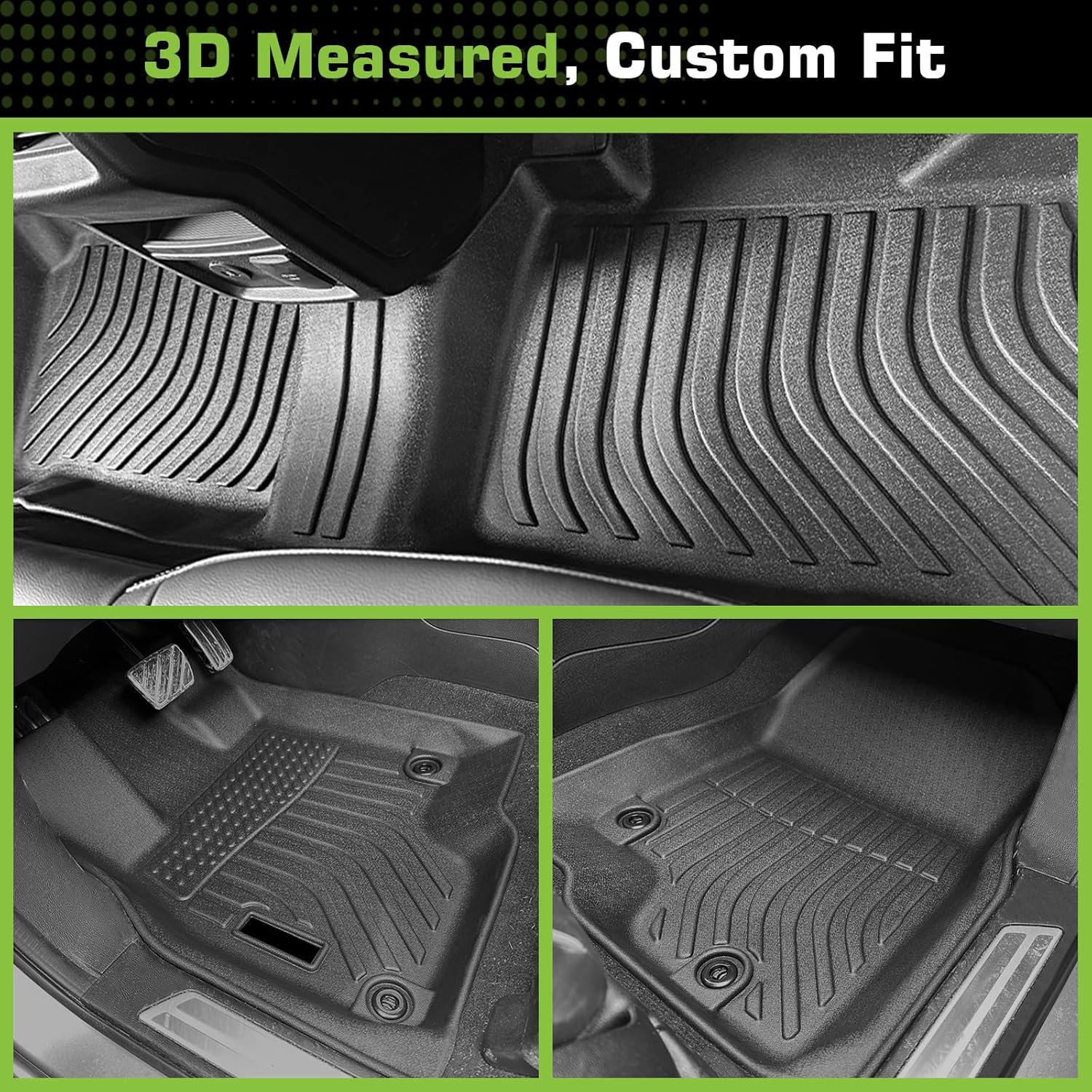 Floor Mats for Honda Civic Sedan 2001-2005, Heavy Duty TPE Waterproof Non-Slip All Weather Protection Custom
