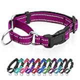 Reflective Martingale Dog Collars. Dog Collar with Quick Release Buckle. Adjustable Soft Padded Breathable Nylon Pet Collar Suitable for Puppies for Small Medium Large Dogs.