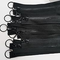 Vista 2 de 10 cremalleras de resina que no se separan con tiradores de anillo, cremalleras de plástico #3, tiradores de elevación para ropa, bolsos