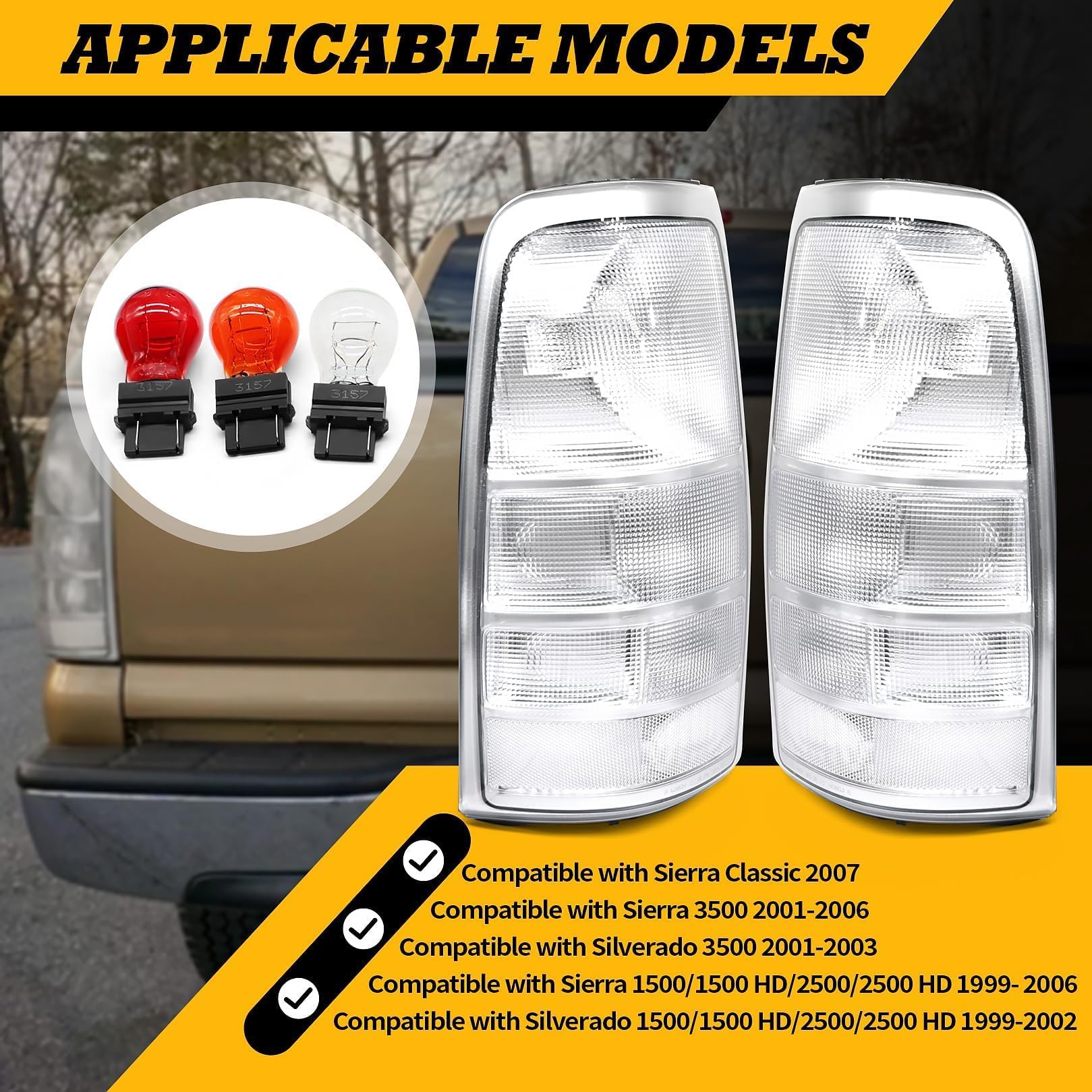 Buy 1999-2002 Chevy Silverado 1999-2003 GMC Sierra Tail Lights Chrome LED 00 01 In Cerritos