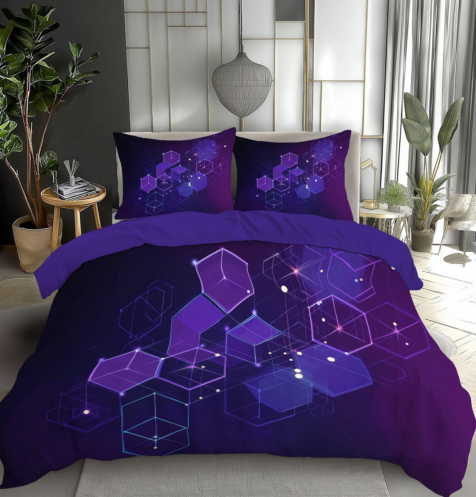 Housse de couette 240x260 avec fermeture éclair pour enfiler votre couette sans effort