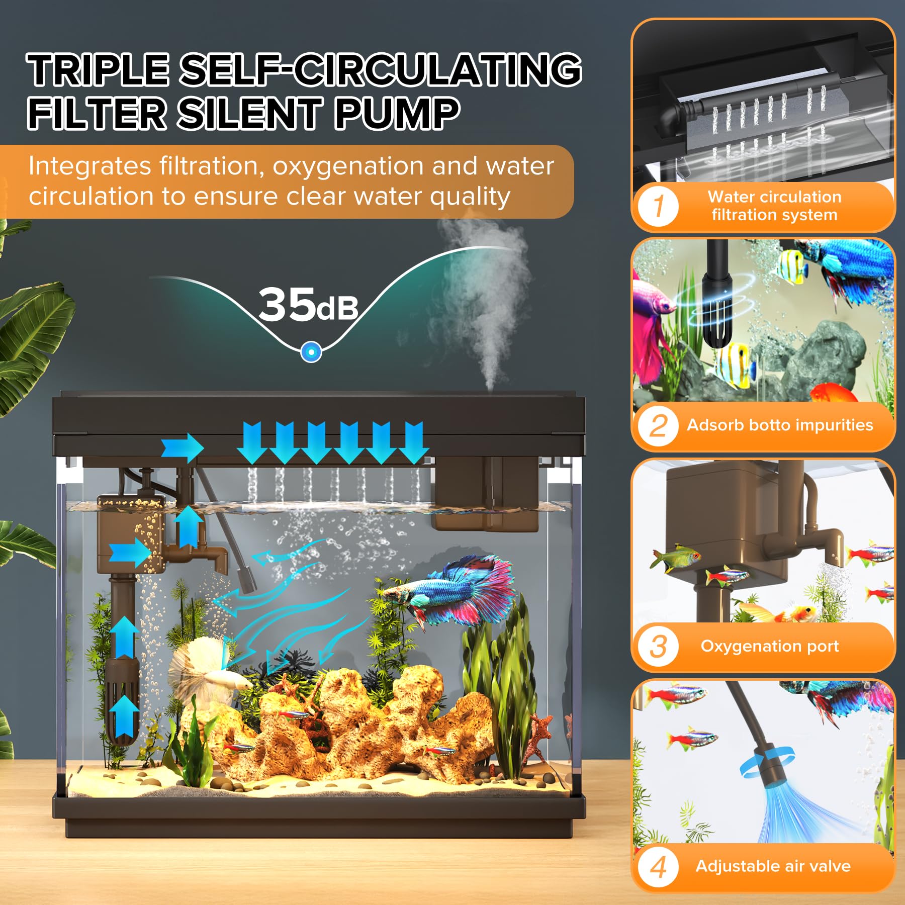 sera AquaTank Cherry, aquarium, 96 liter, met acrylhouder en 100 cm onderkast Cherry, aquarium, een complete set met ledverlichting, binnenfilter en verwarming