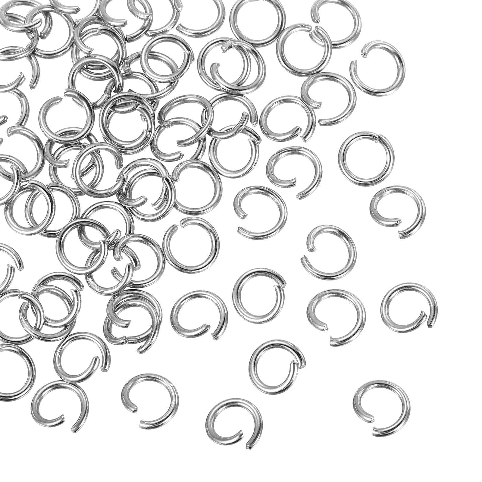 sourcing map Open Jump Rings,7.6mmx10mm Split O Jump Ring 1.2mm Thick 90Pcs