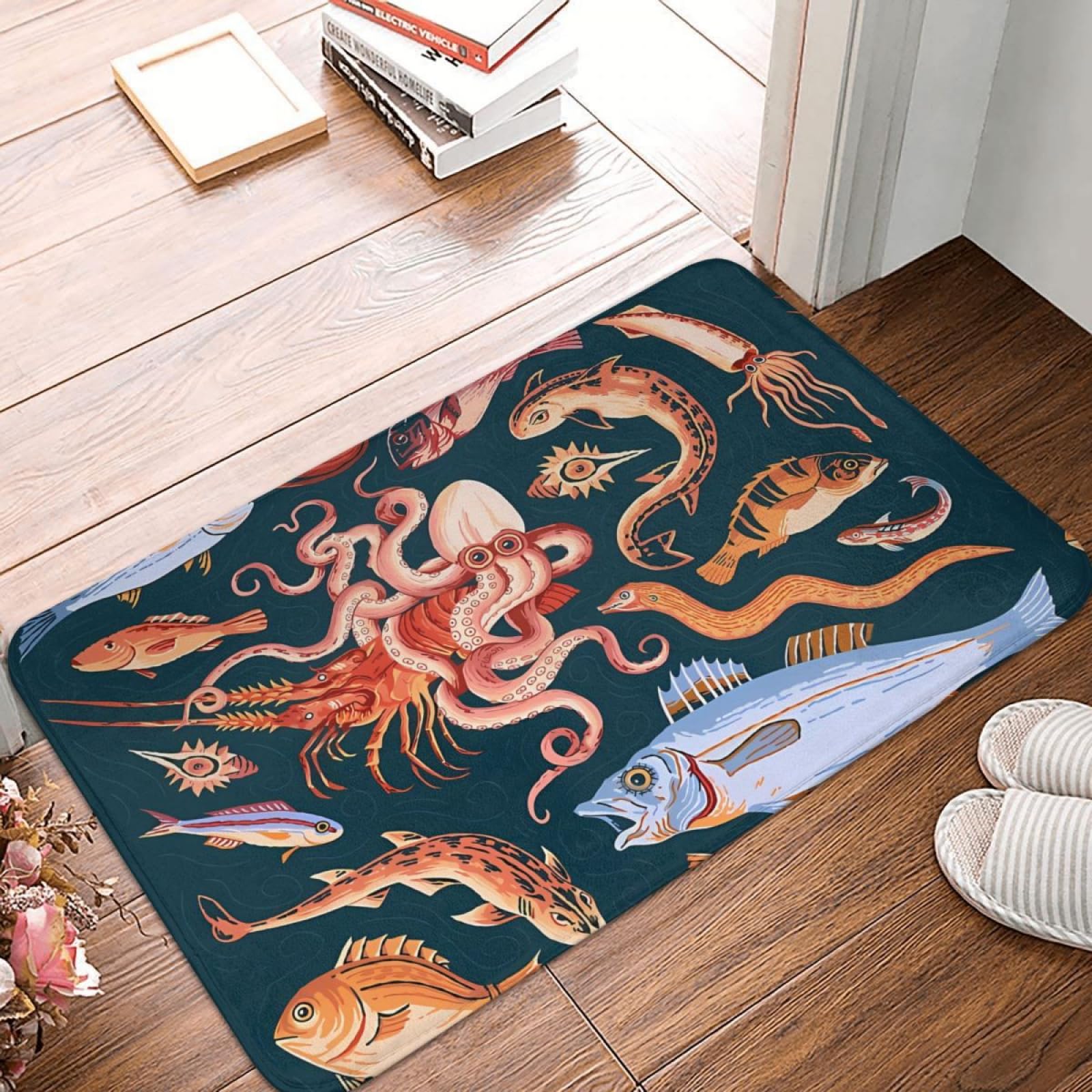Paillassons pour entrée mosaïque de Pompéi Tapis de luxe anti-glisse cuisine