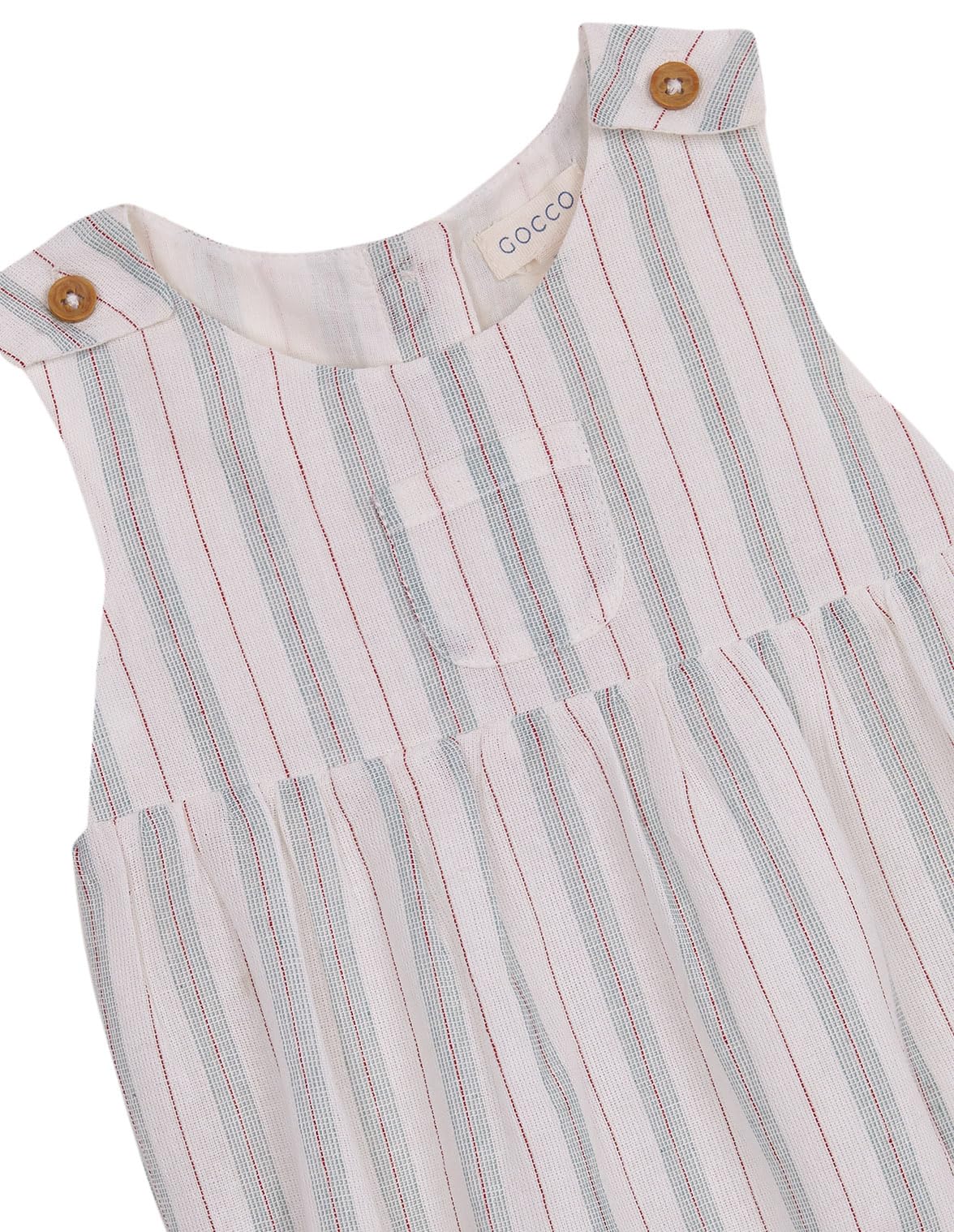 Gocco Ranita Rayas Y Bolsillo Vestido Unisex bebé