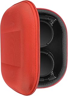 Geekria Shield Headphones Case Compatible with Sony MDR-ZX300, MDR-ZX310, MDR-XB200, MDR-ZX100, MDR-ZX110 Case, Replacement Hard Shell Travel Carrying Bag with Cable Storage (Red)