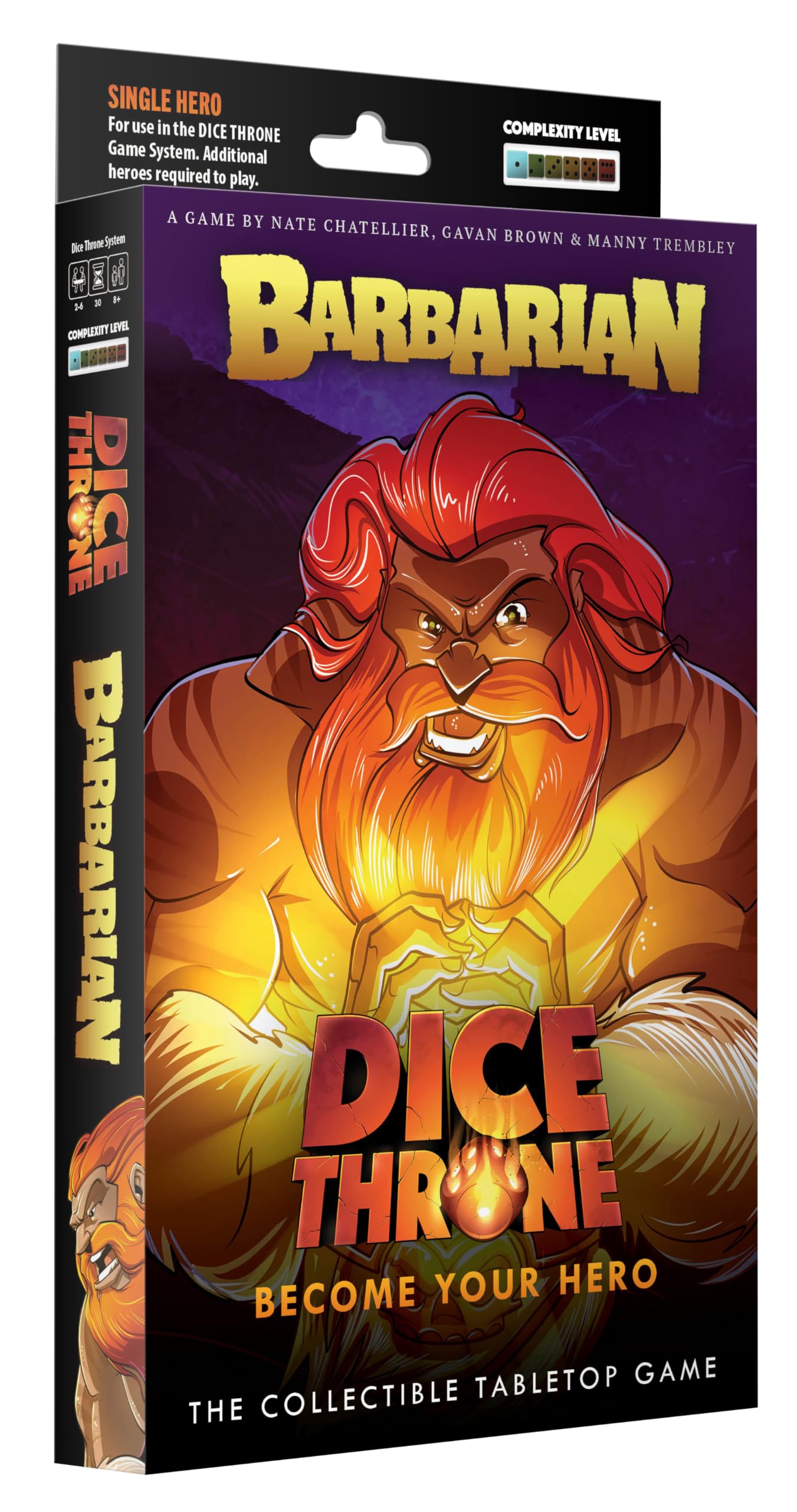 Dice Throne | Dice Throne Barbarian Hero Pack | Five Custom Dice And 32 Hero Cards | 2 To 4 Players | 90 To 120 Minutes