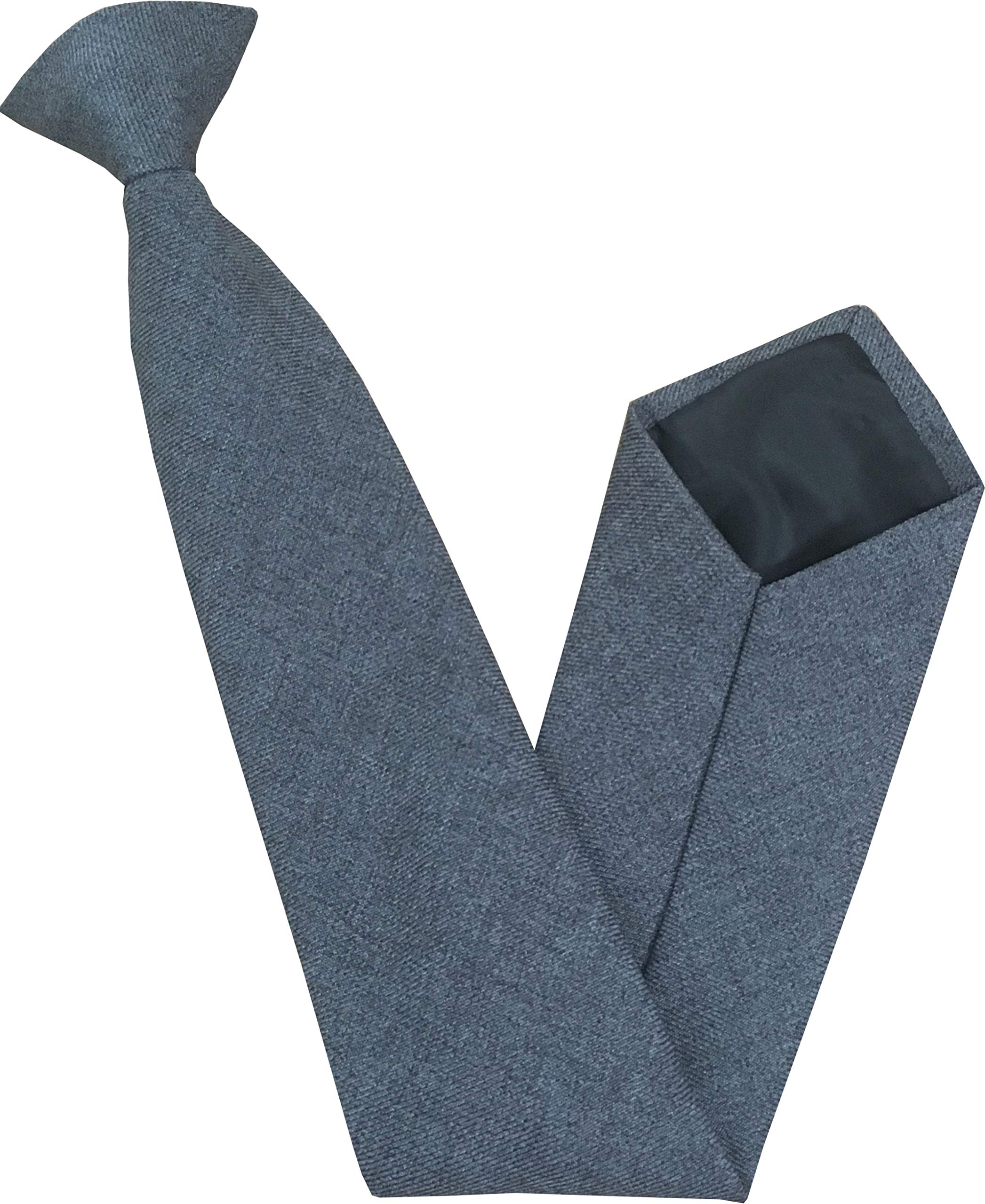 Great British Tie Club Men's Grey Plain Matt Clip On Neck Ties (Grey)