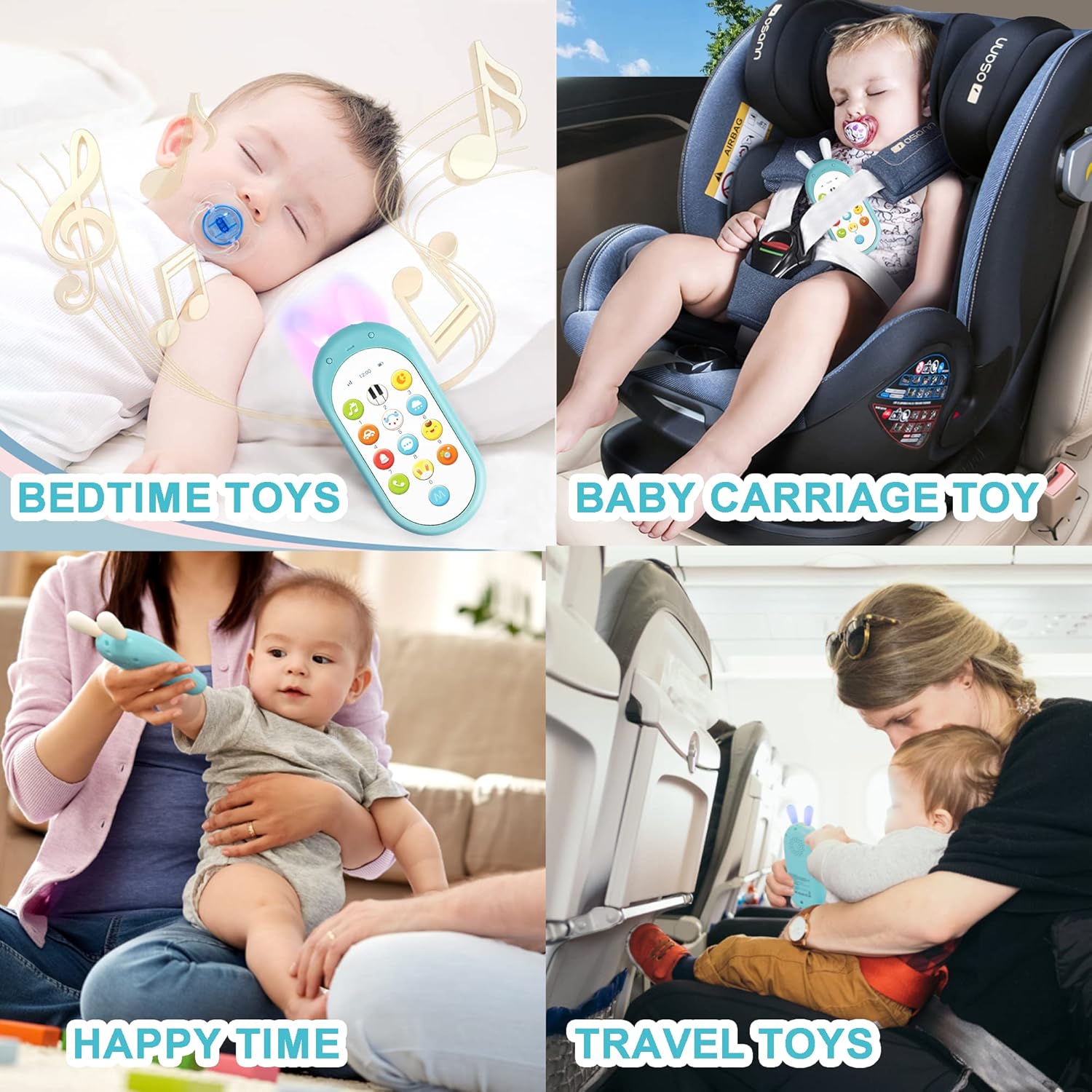 Richgv Baby Sensory Bundle: Dino Cloth Book & Interactive Phone Toy for 0-12 Months