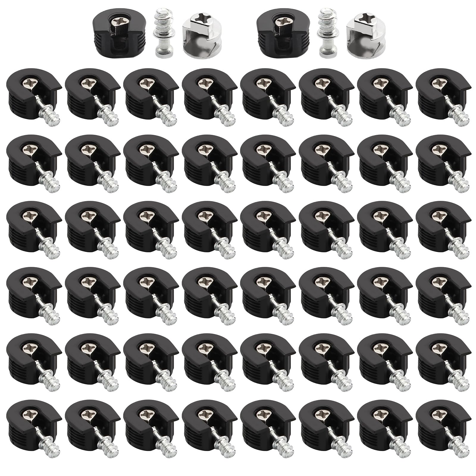 50Pcs Plate Clips with Screws Woodworking Metal Cupboard Hinges Assembly Concealed Cabinet Connectors Enduring Furniture Connecting Bracket Recessed Screw Fastener