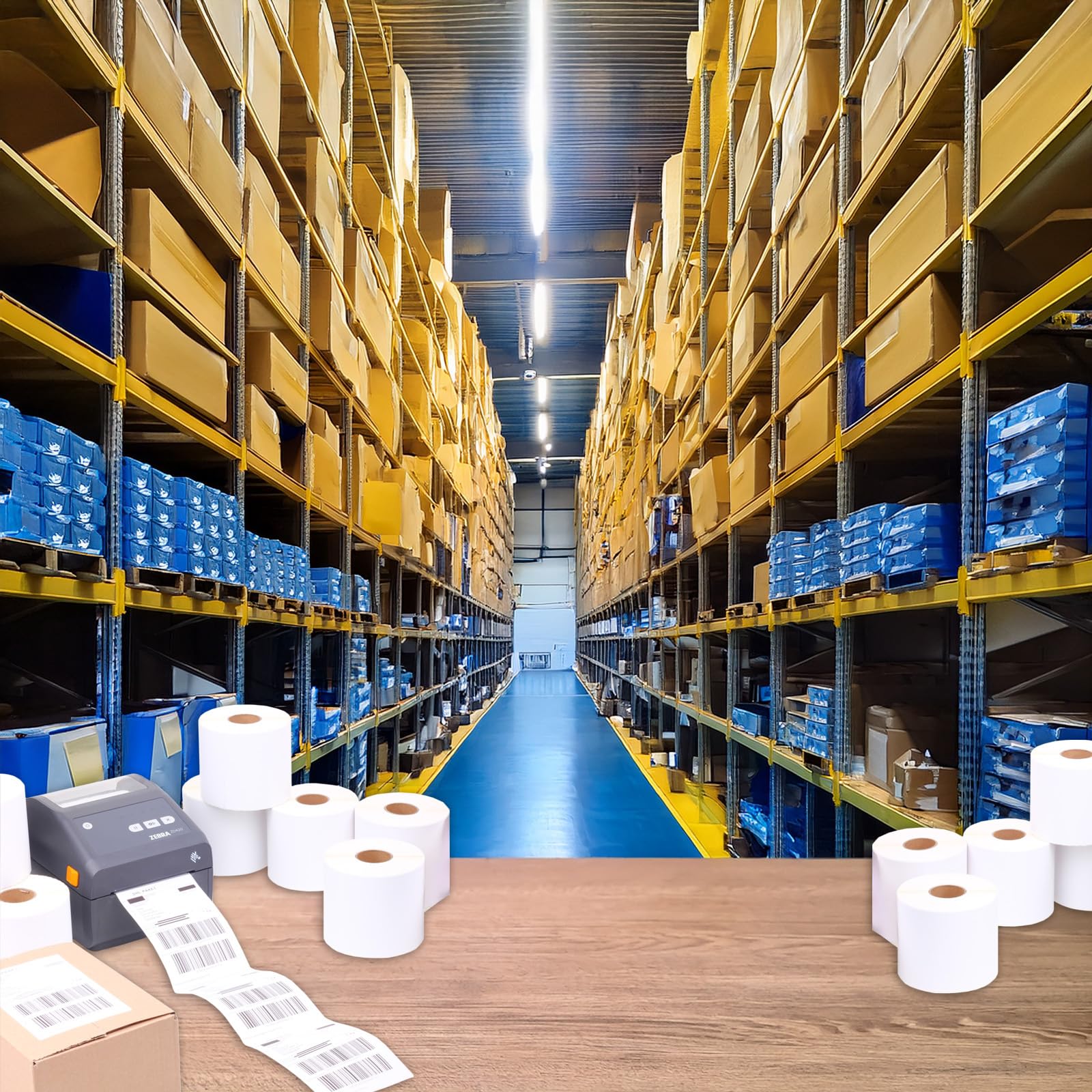 Thermodrucker Etiketten 100x150mm (4x6), 500 Etiketten pro Rolle, Selbstklebende Versandetiketten für Etikettendrucker, Perforiert, BPA-frei, Kompatibel mit DHL, DPD, UPS, GLS, Amazon (10 Rollen)
