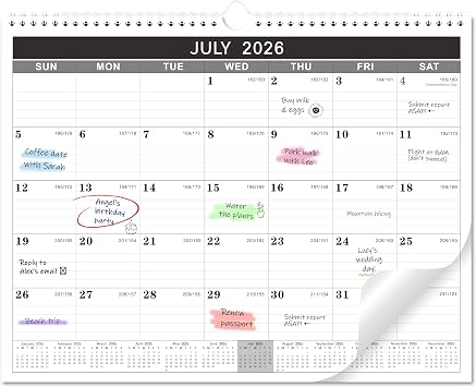 2026-2027 Wall Calendar, Large Wall Calendar 2026-2027 from July 2026 to December 2027,15" x 11.5", 18 Months Calendar with Julian Date, Perfect for Office & School