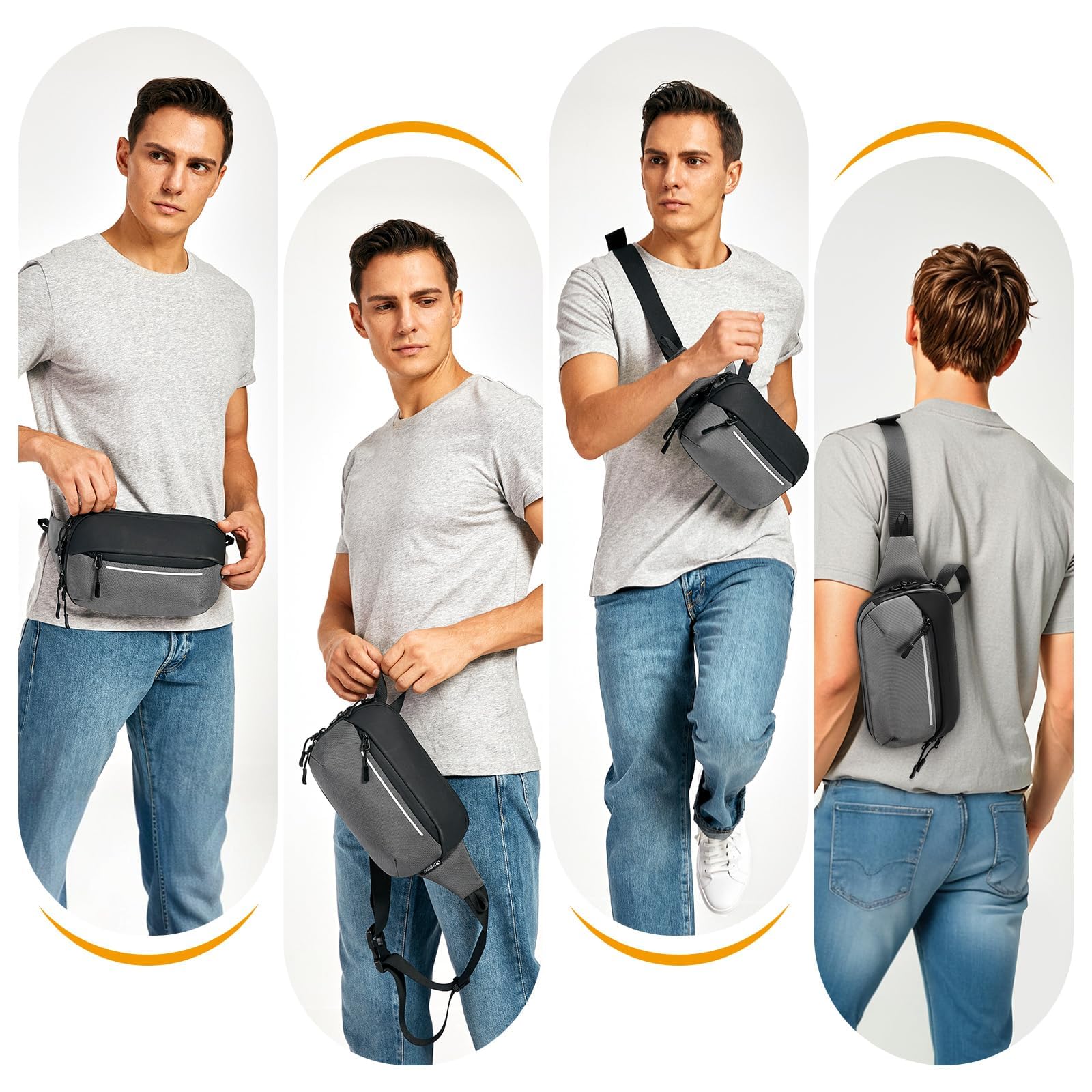 Huntvp Torba nerka dla mężczyzn i kobiet sportowa torba na ramię Fanny Pack Bag z regulowanym paskiem Unisex Rozszerzalna wodoodporna torba na ramię do pieszych wycieczek kolarskich Trekking na