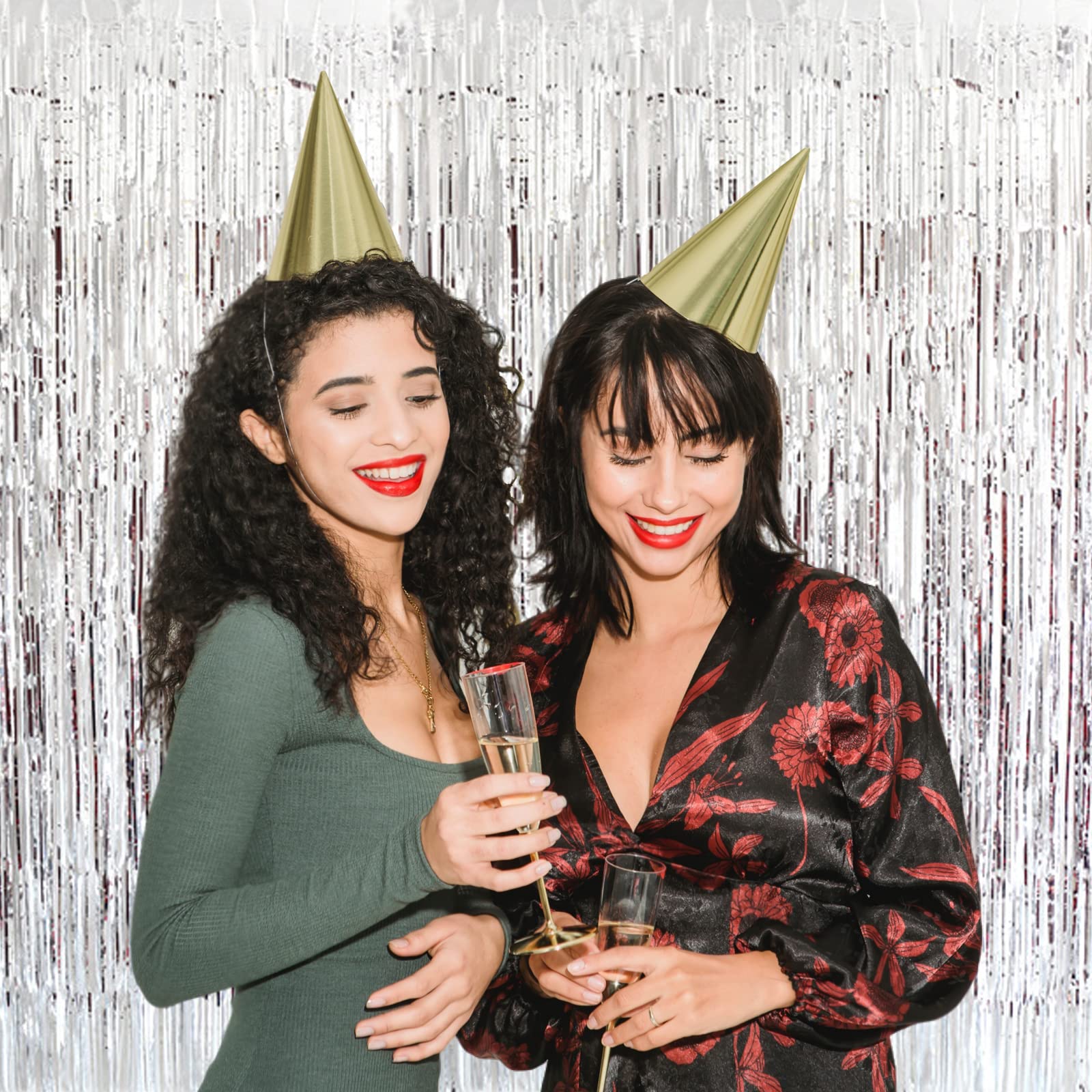 3 Tende Metallizzate Oro Champagne Per Feste - Decorazioni Scintillanti Per Compleanni E Matrimoni - Foto 7