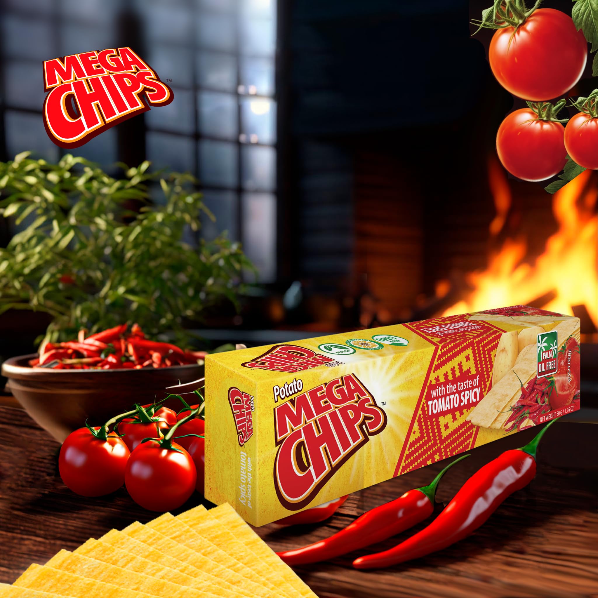 Mega Chips Thai Pepper & Tomato Spicy Flavour Combo - Imported