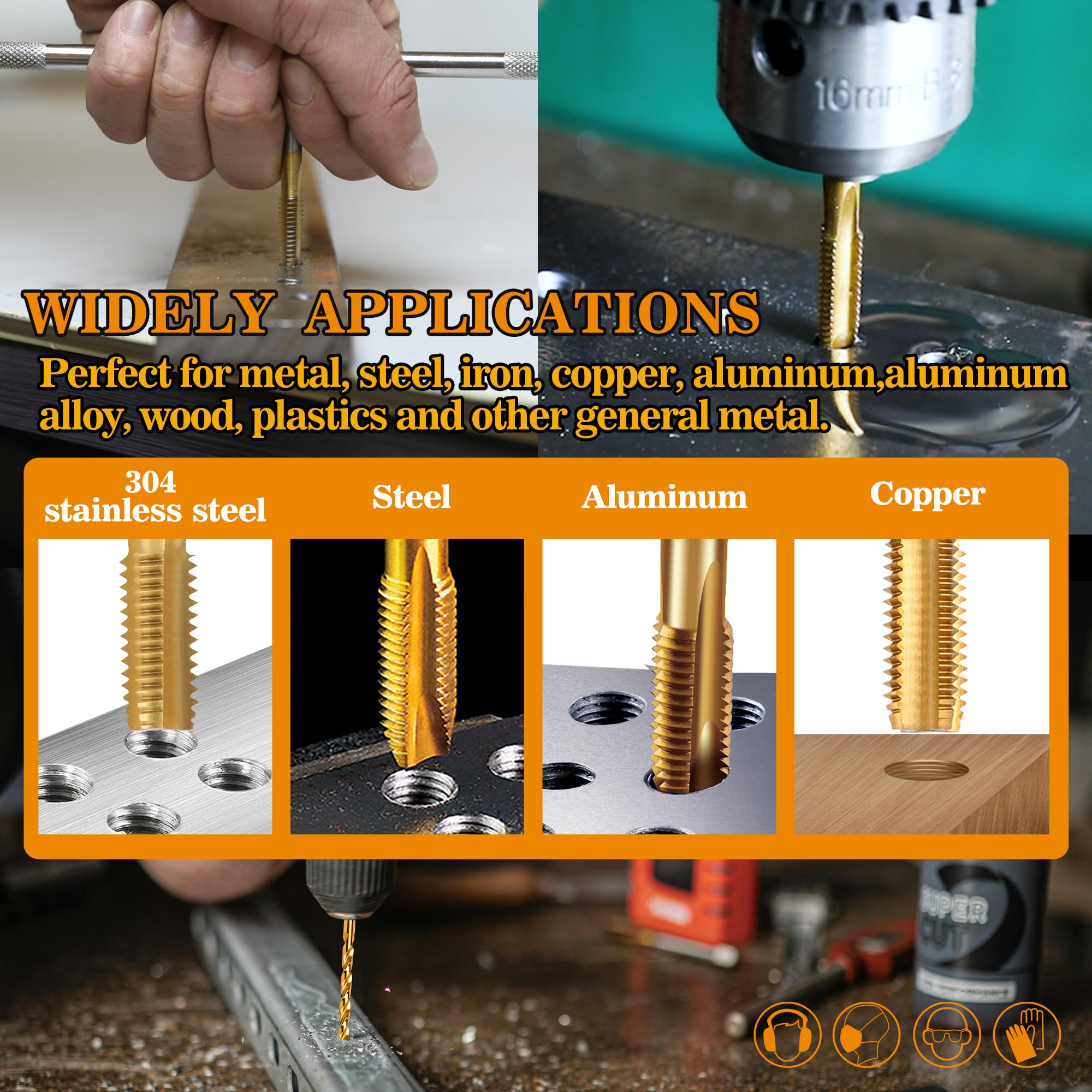M6x1.0 Tap and 5.0mm Drill Bit for Metal, M2 HSS Metric Drill and Tap Set Y2858