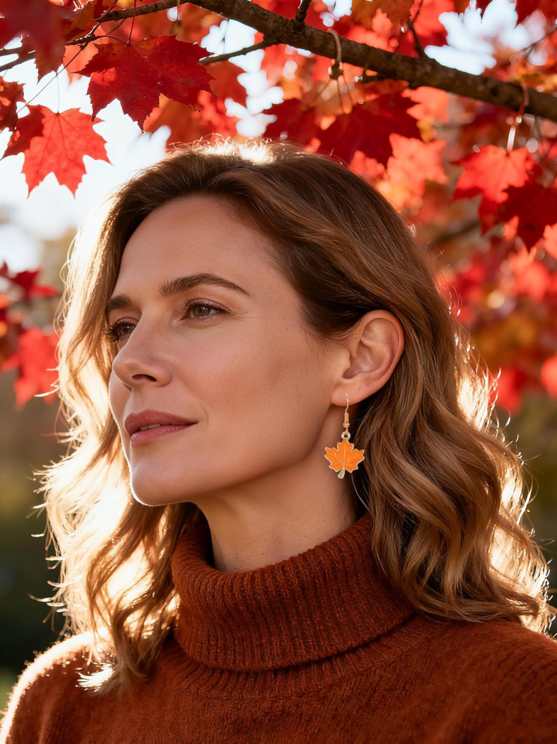 16 Pairs Fall Earrings for Women Thanksgiving Day Fall Pinecone Maple Leaf Pumpkin Mushroom Turkey Hedgehog Scarecrow Earring Set Holiday Earrings Variety Pack - Image 4