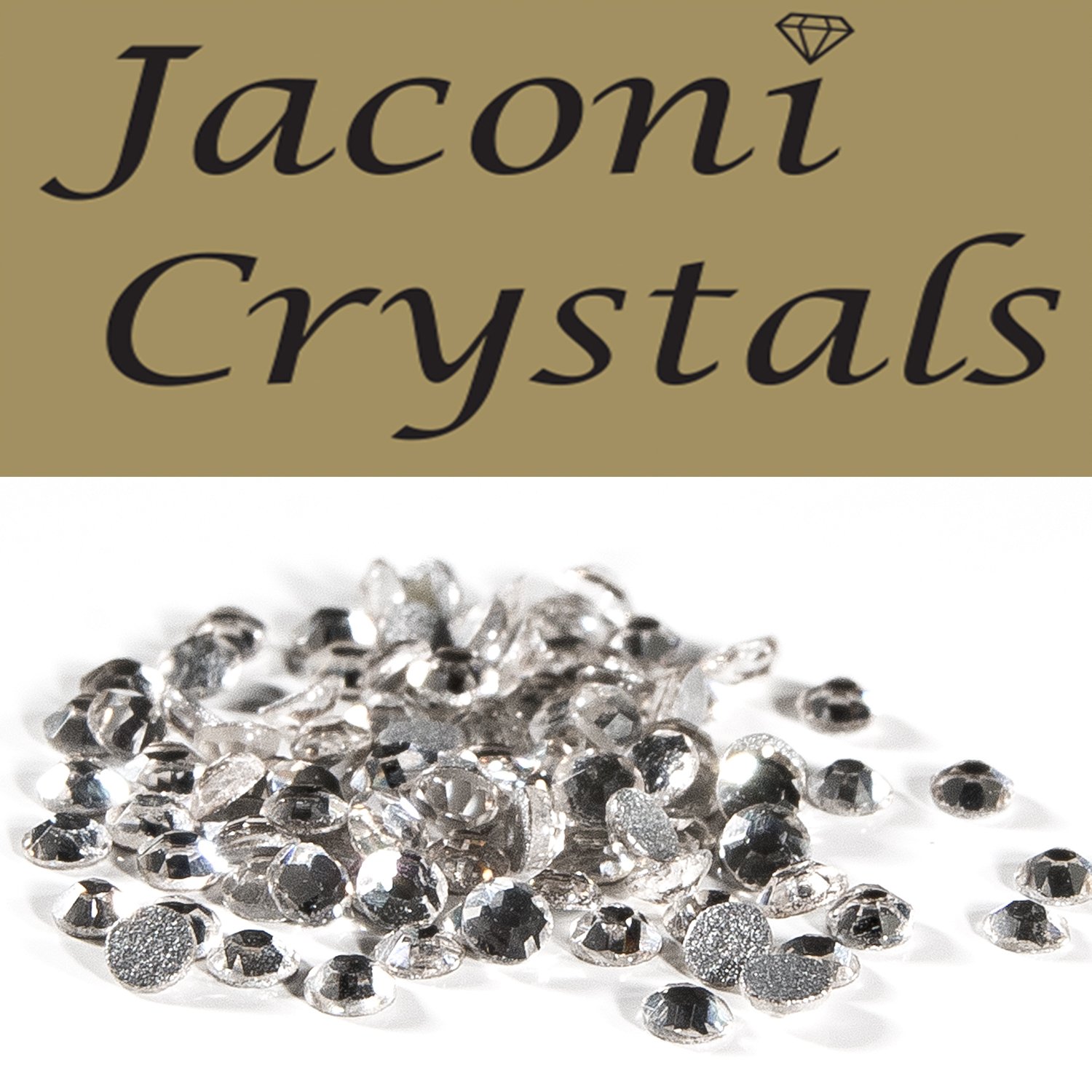 Diamante Crafts Clear 100 X 1Mm Jaconi Glass Loose Round Flat Back Crystal Craft Gems - Created Exclusively