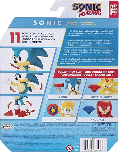 Miniatura 7 de Sonic 4"- Classic Sonic w/Spring- Wave 4 (en línea) articulado