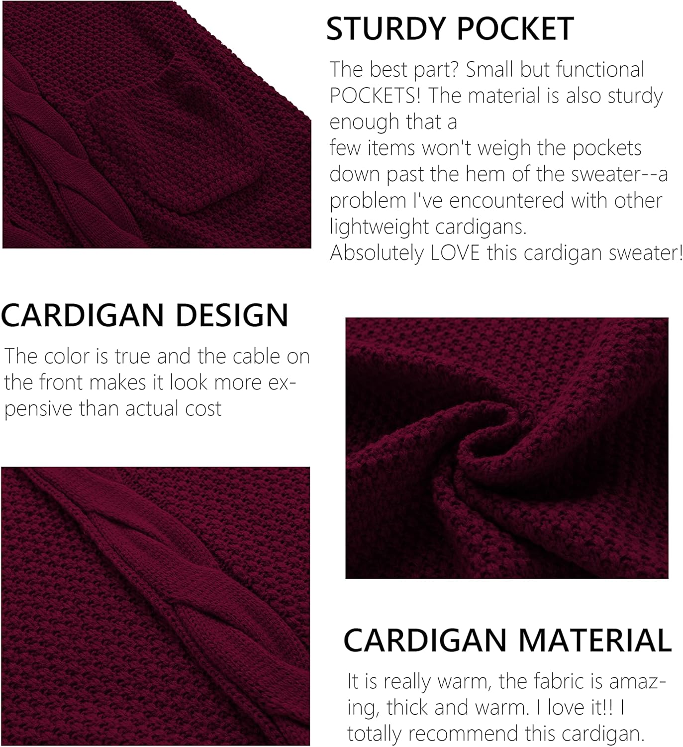 Traleubie Women's Open Front Long Sleeve Boho Boyfriend Knit Chunky Cardigan Sweater - Image 5