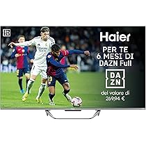Haier QLED, 4K UHD H50Q80FUX 50” Smart TV, Google TV, Dolby Audio, HDR 10, Telecomando Smart, Google Assistant, Bluetooth 5.1, Gaming Accelerator, USB 2.0, DBX TV, HDMI x4 (2025)