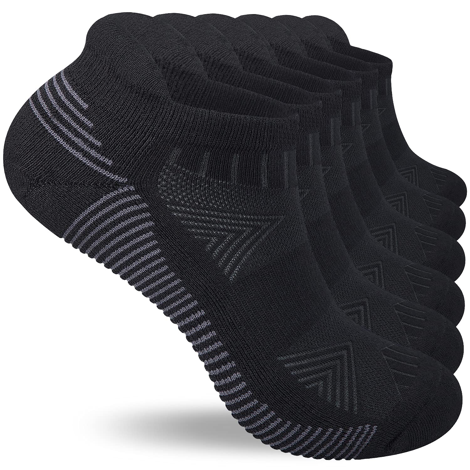 Lapulas 6 Paar Sneaker Socken Herren,Baumwolle Sportsocken,Laufsocken Kurze | Kurz Sportsocken Damen Bequeme Socks mit Frotteesohle Antirutsch 39-42 43-46 47-50 35-38,Unisex