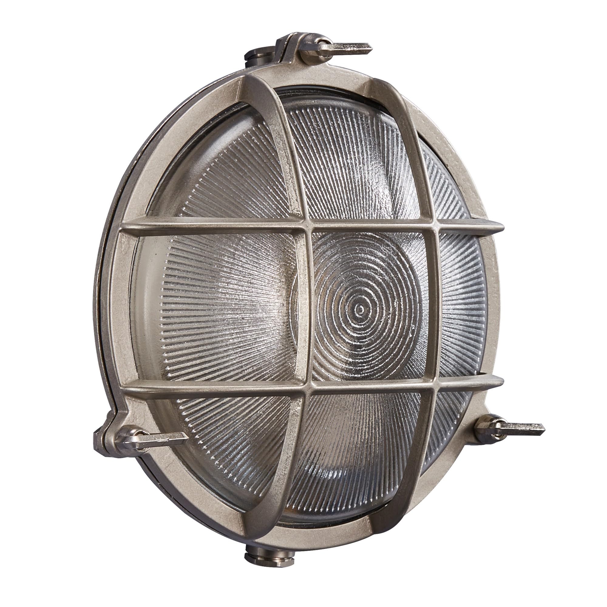 Nordlux Polperro Outdoor Wall Light Silver Brass E27 Coastal/Marine Safe - Garden, Patio, Entrance Mains Powered, IP64