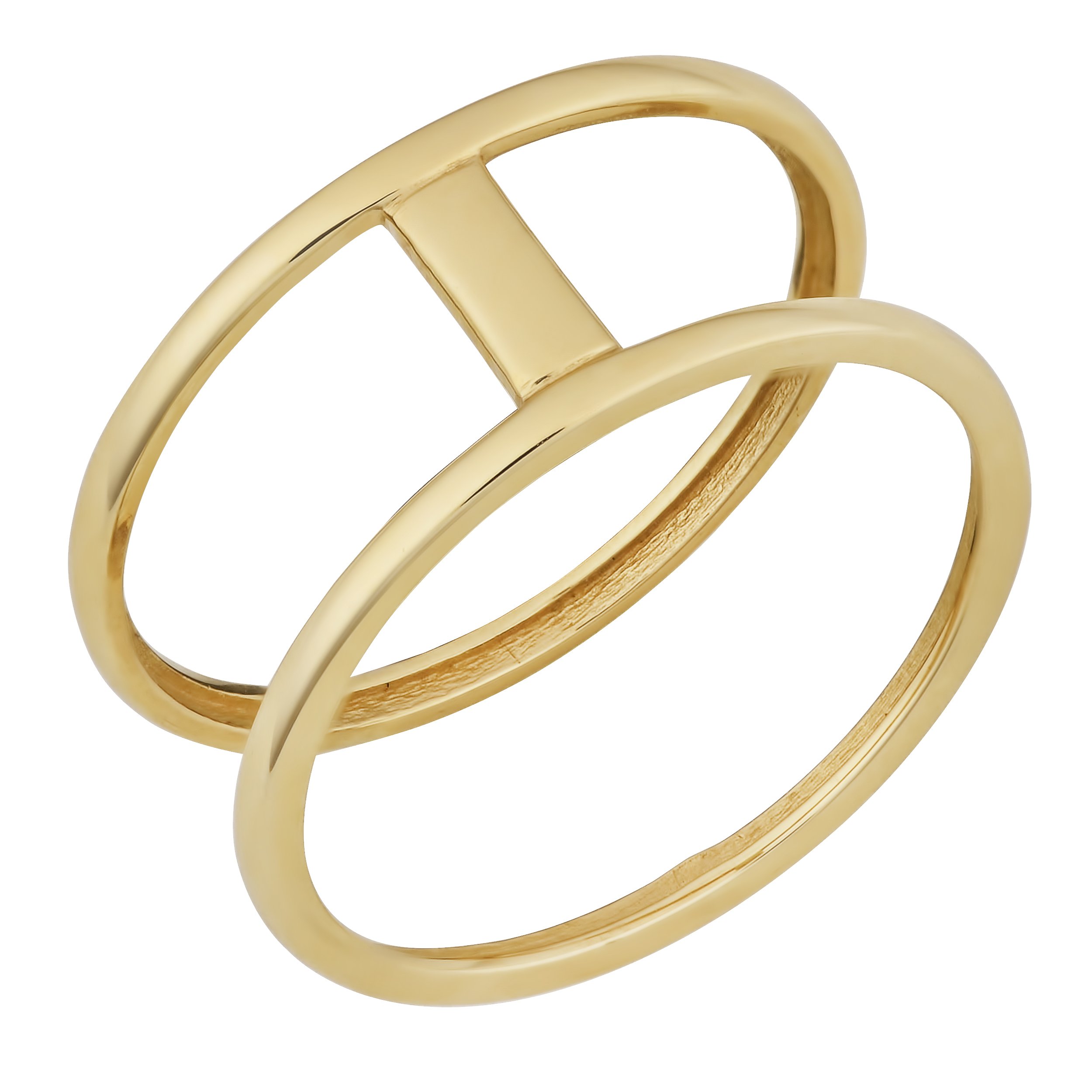 10 K Amarillo Oro Barra Doble Anillo