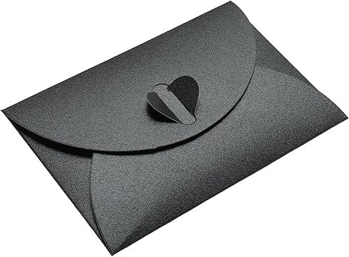 PATIKIL Mini sobres, paquete de 24 cierres de corazón para guardar objetos pequeños, bonito tarjetero para boda, fiesta de felicitación, color negro
