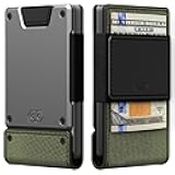 Wallet | Slim Minimalist Wallets for Men | Leather & Metal | RFID Wallet | Front/Back Pocket | Gift Box | Veteran Owned