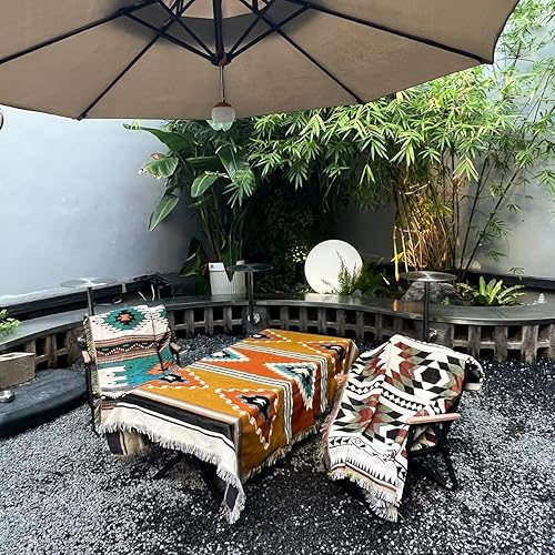 Miniatura 7 de Manta azteca navajo india, decoración bohemia occidental para sofá, sala de estar, playa y viajes, 51 x 63 pulgadas (Emma)