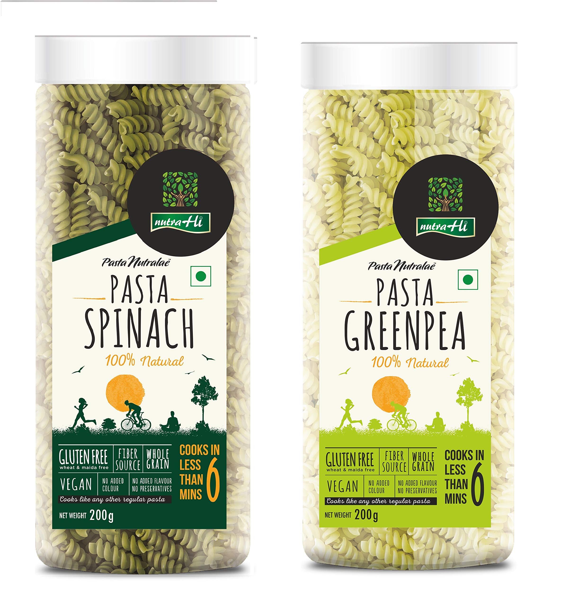 NutraHi Spinach Gluten Free Pasta + Greenpea Gluten Free Pasta 200g Each (Combo) (B07M7T2WXC) Amazon Price History, Amazon Price Tracker