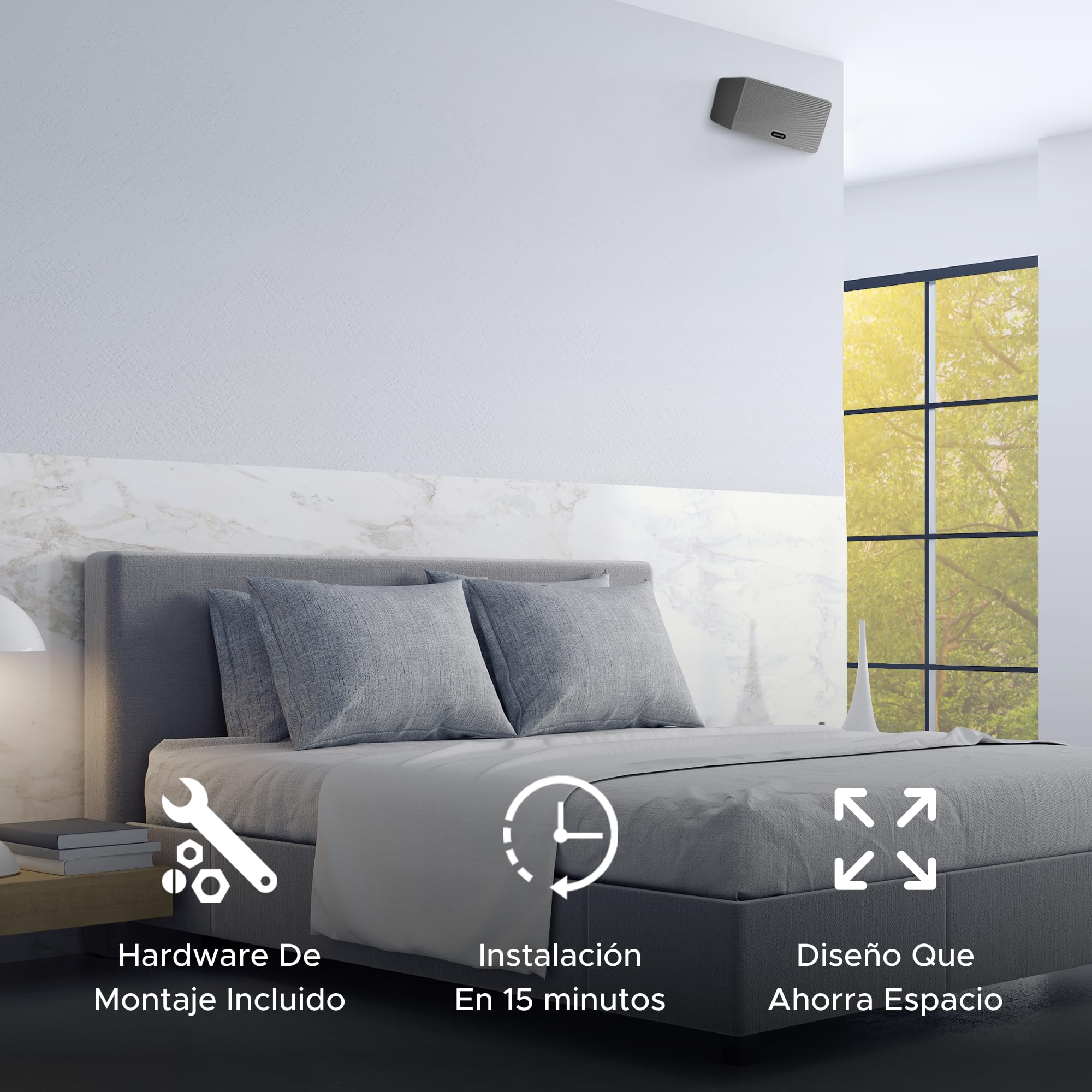 Play 3 Montaje de Pared, Ajustable con Mecanismo de Giro e inclinación, Soporte de Pared Compatible con Sonos Play:3 con Accesorios de Montaje, Negro, Paquete Individual, diseñado en el Reino Unido