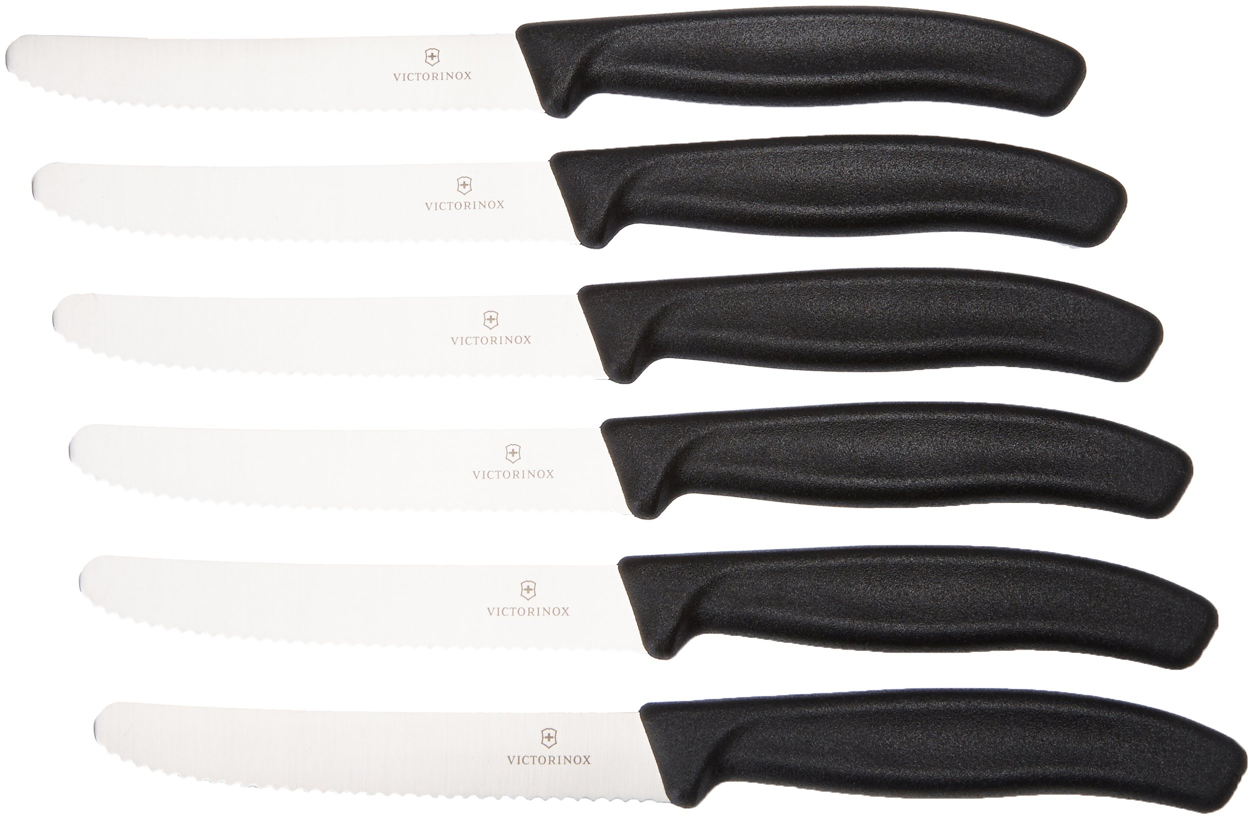 Victorinox 6.7333.6G Coffret de 6 Couteaux Table Swiss Classic Manche Noir Acier 18/10