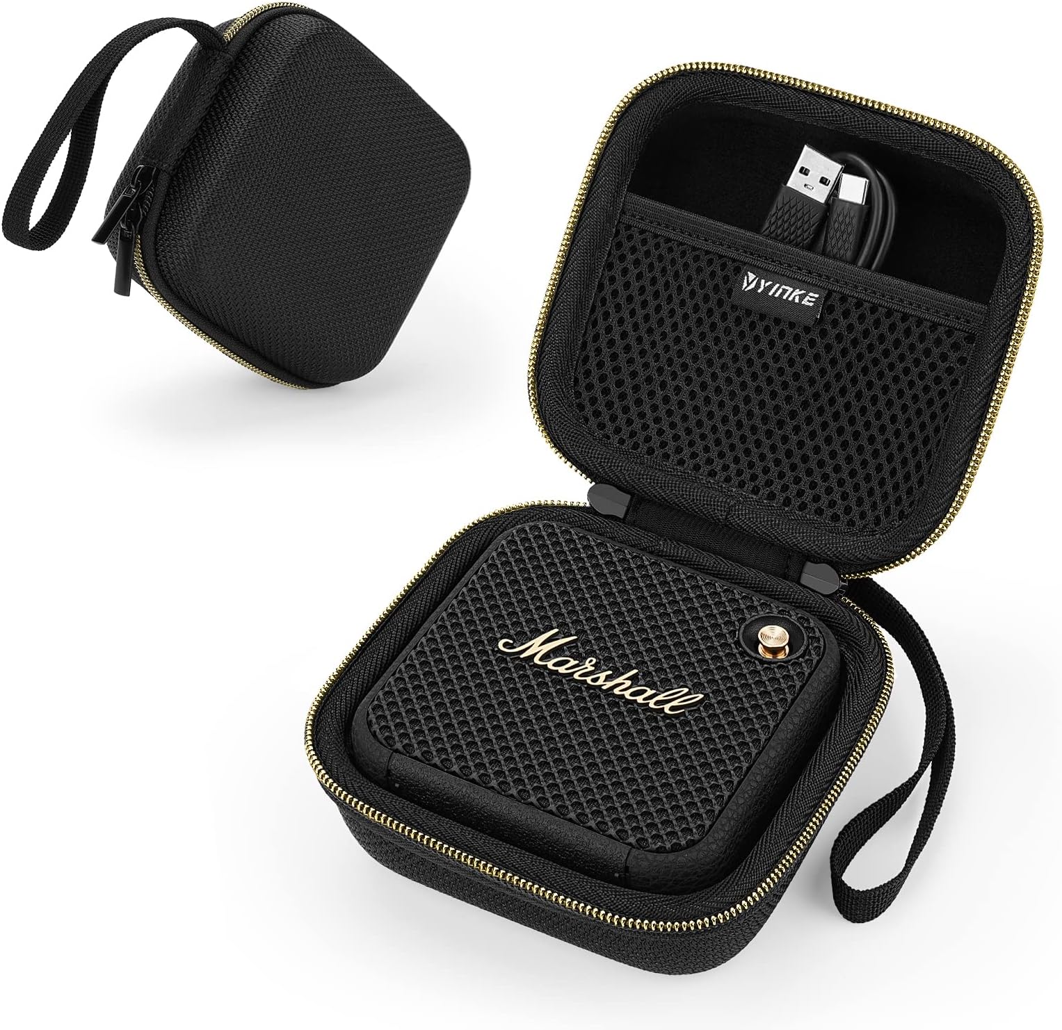 DepolaYinke Estuche para Altavoz Bluetooth Marshall Willen, Organizador Rígido, Funda De Transporte Portátil, Bolsa De Almacenamiento () Willen Oro